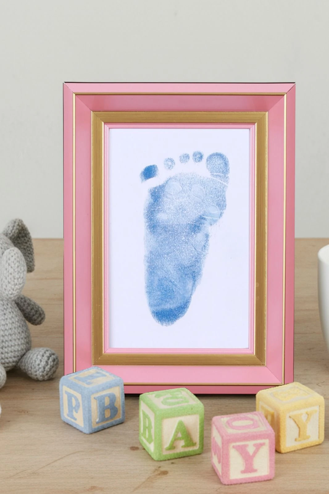 Bebek El-Ayak İzi Kiti ve Çerçeve Pembe