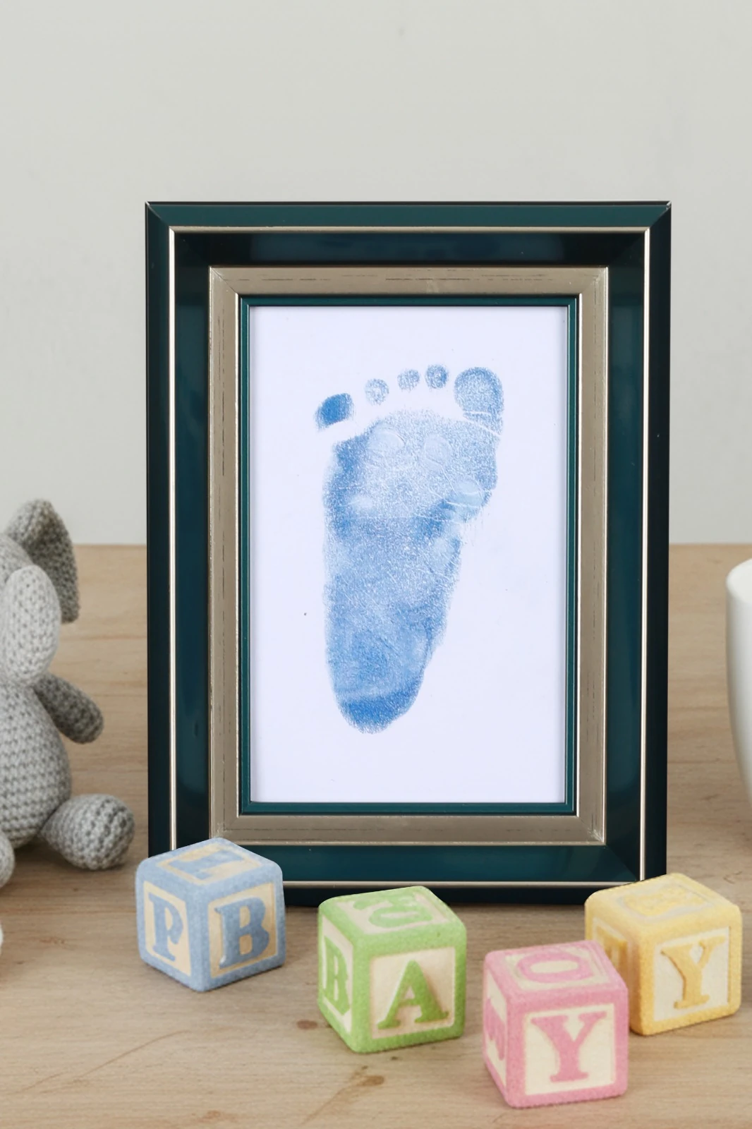 Bebek El-Ayak İzi Kiti ve Çerçeve Lacivert