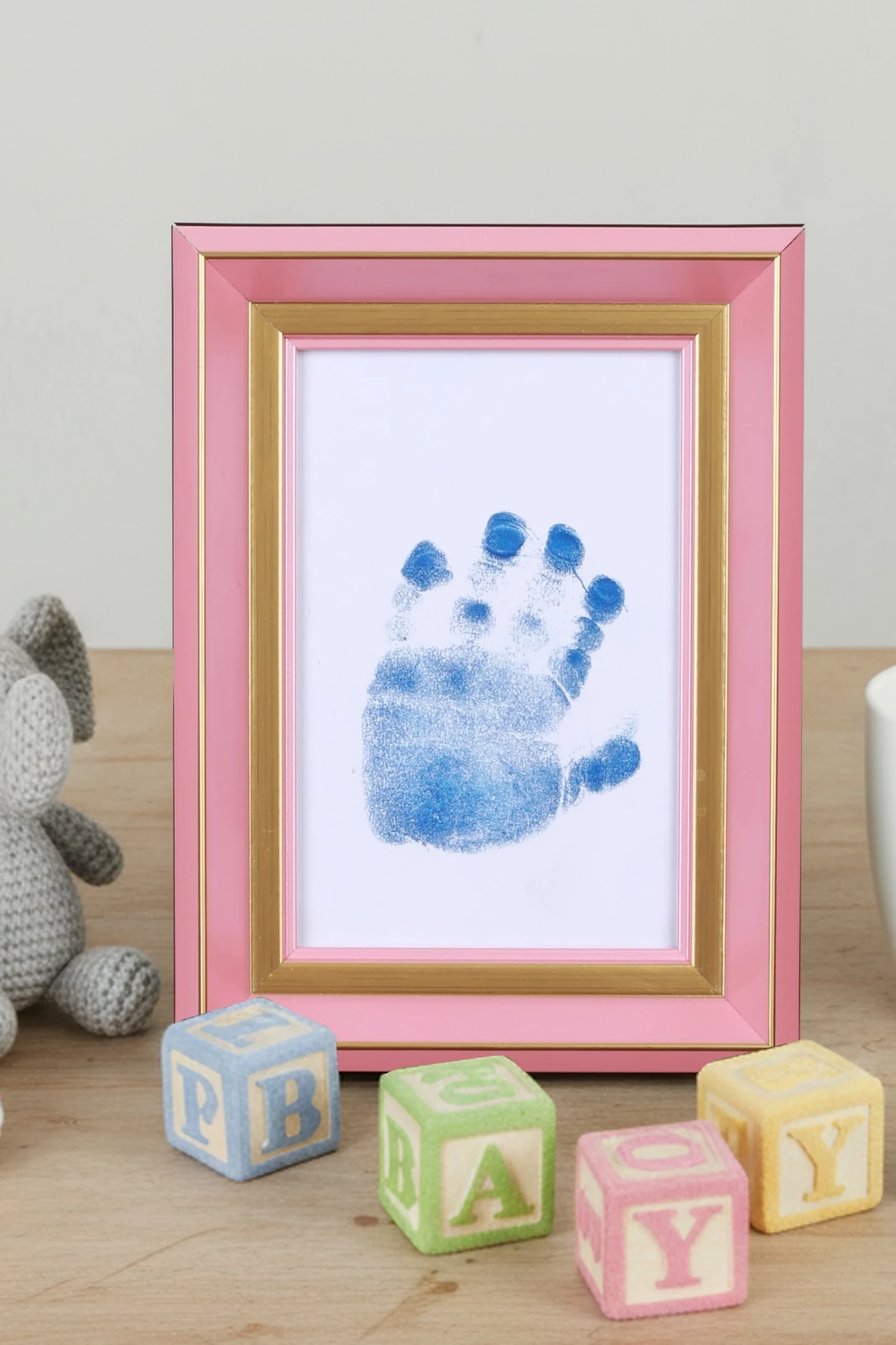 Bebek El-Ayak İzi Kiti ve Çerçeve Pembe