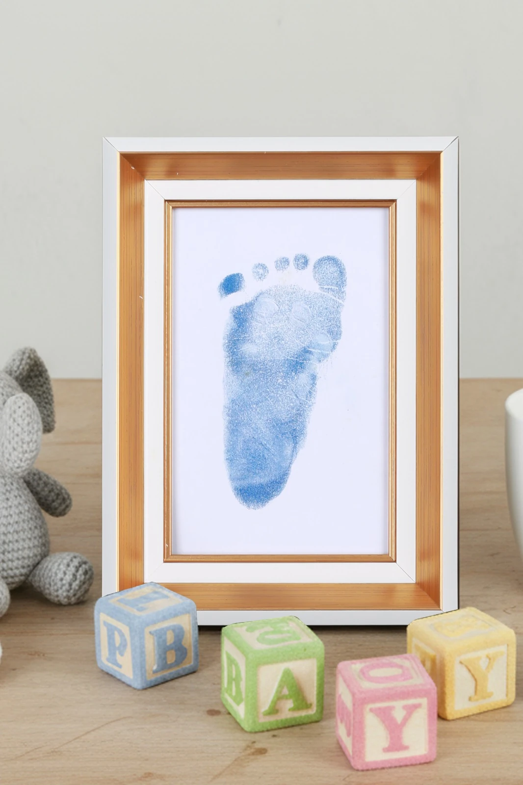 Bebek El-Ayak İzi Kiti ve Çerçeve Beyaz 