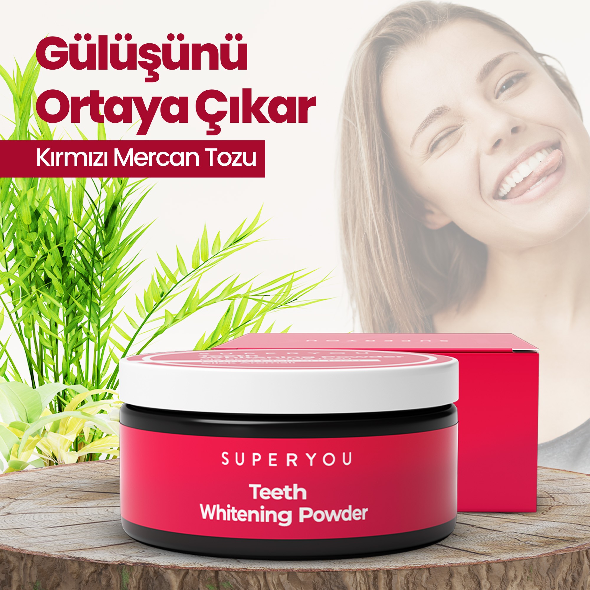 Diş Beyazlatıcı Kırmızı Mercan Tozu (50 gr)
