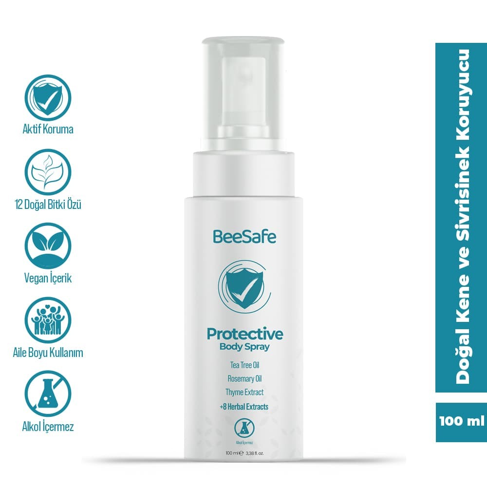 BeeSafe Doğal Kene Ve Sivrisinek Koruyucu Sprey (VEGAN & 12 DOĞAL BİTKİ ÖZÜ) - 100 ml