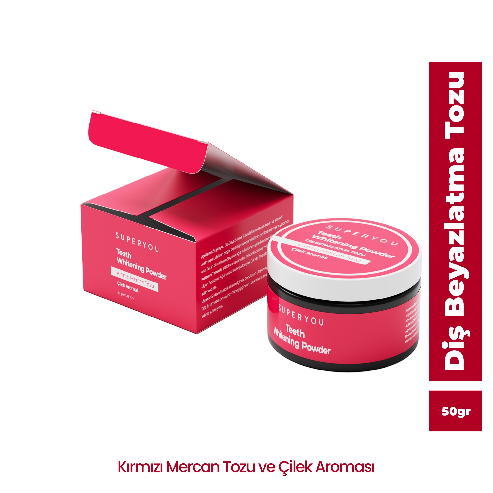 Diş Beyazlatıcı Kırmızı Mercan Tozu (50 gr)