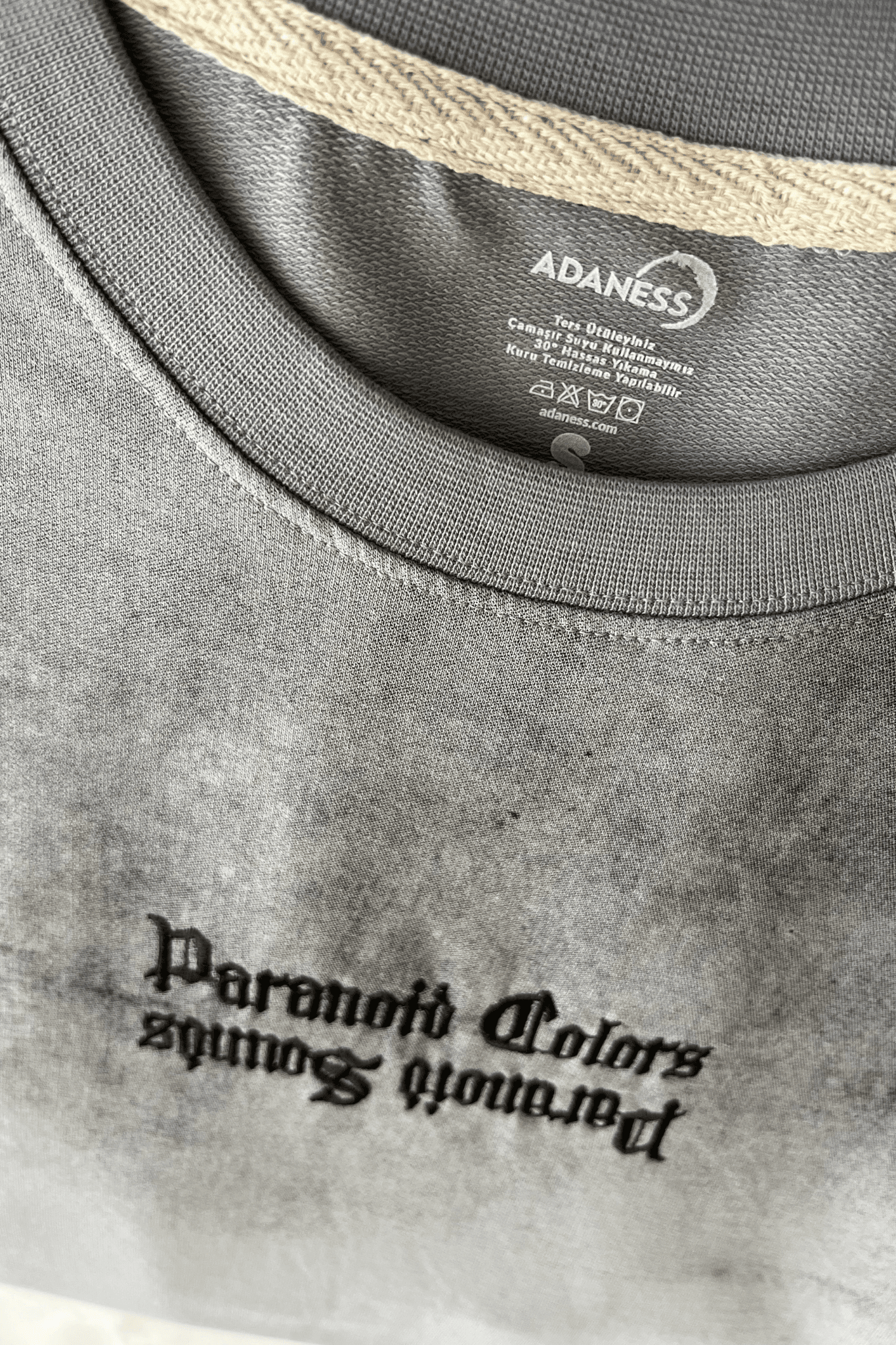 ADANESS Paranoid Edition Oversize Unisex Tişört - Taş