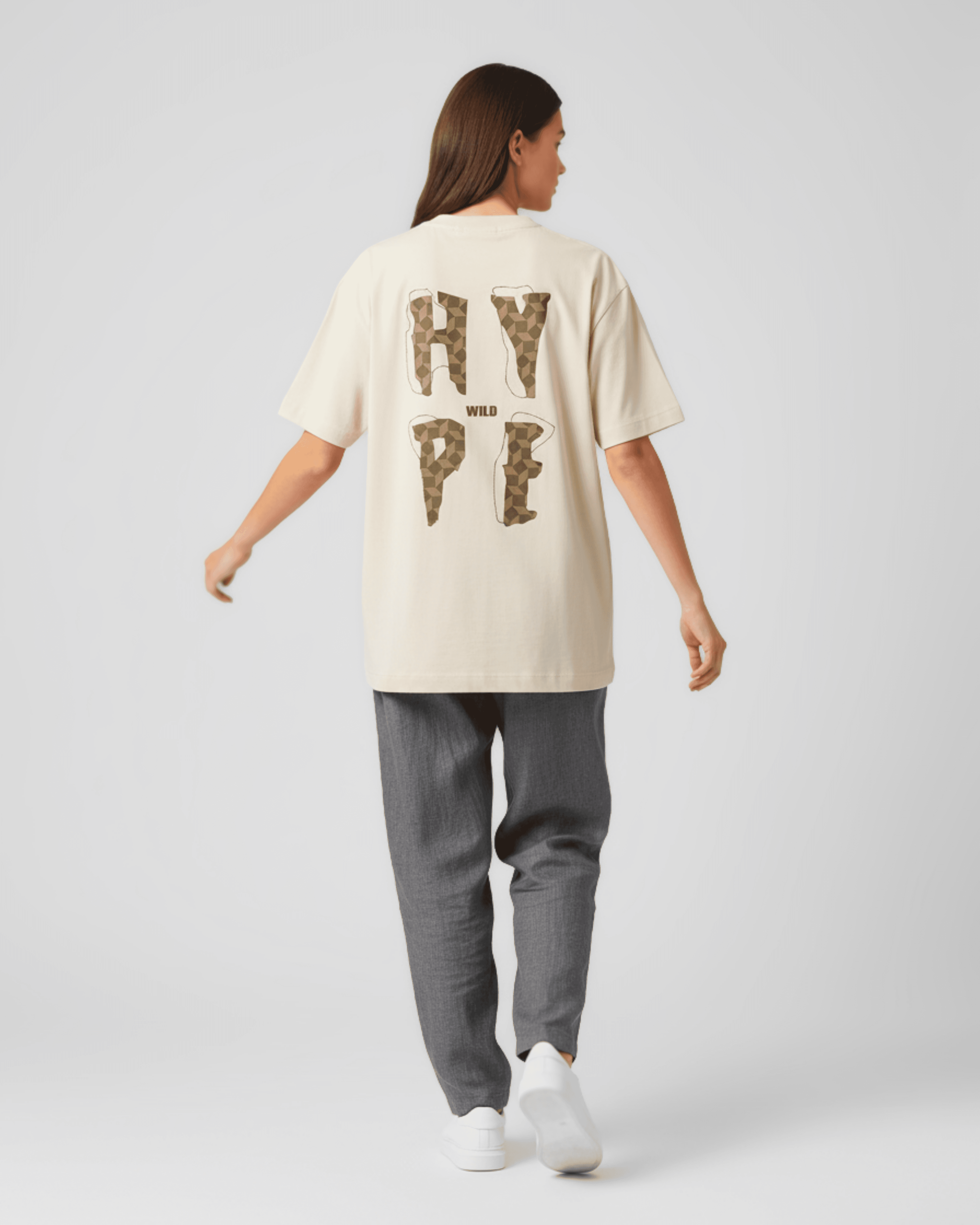 Hype Nakışlı Oversize Unisex Tişört