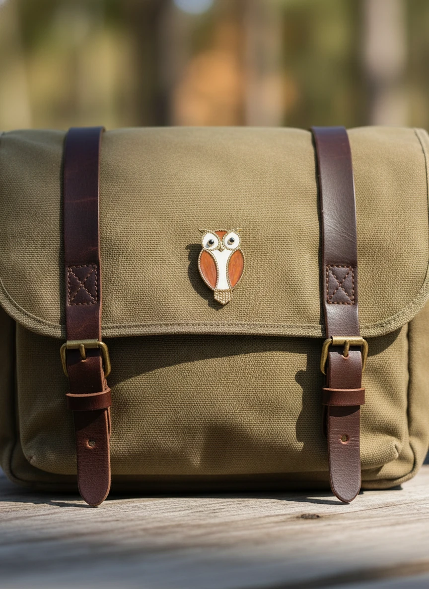 Kahverengi Taş Detaylı Baykuş Figürlü Broş