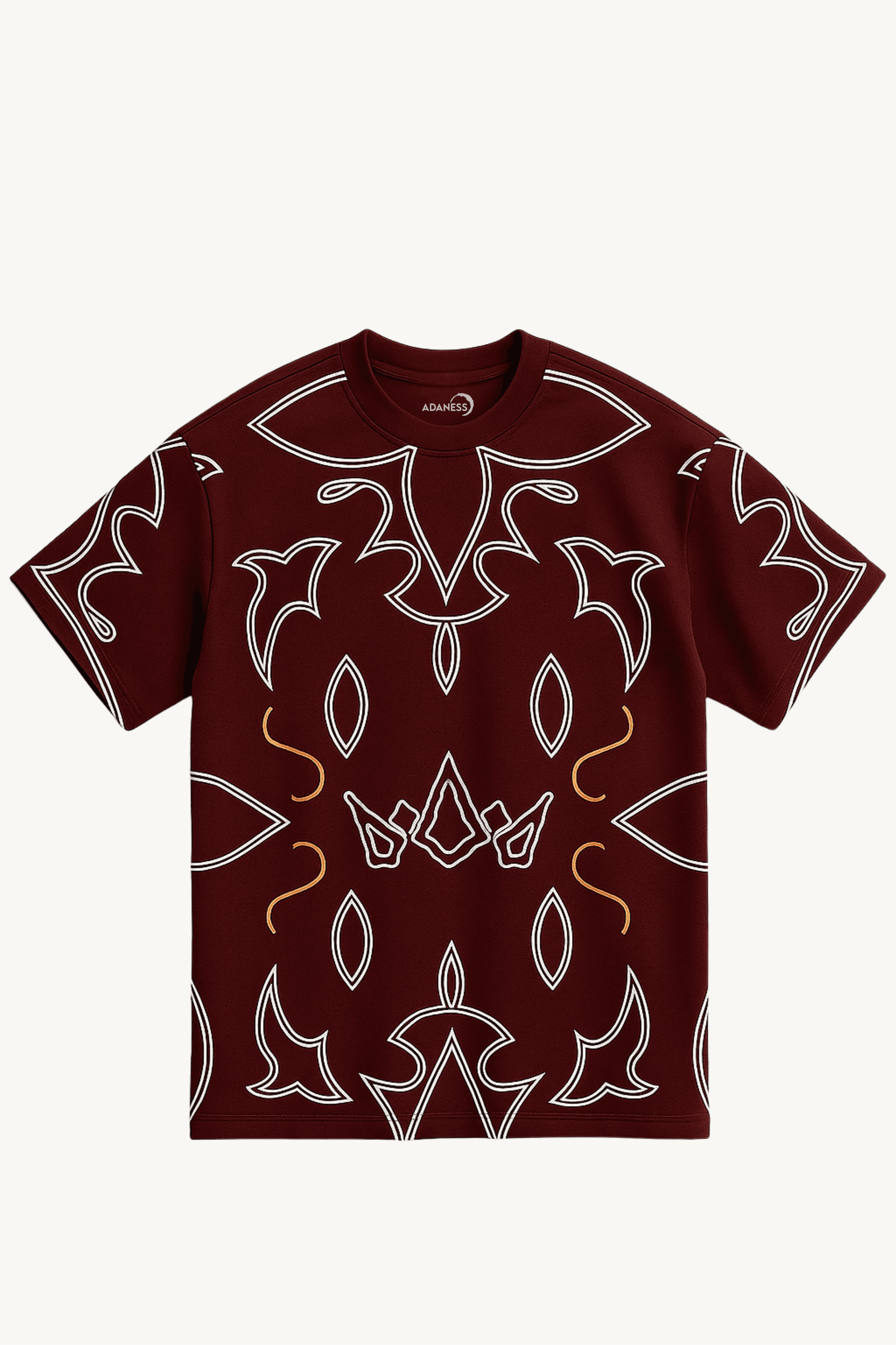 ADANESS WarmVibes Oversize Unisex Tişört - Bordo