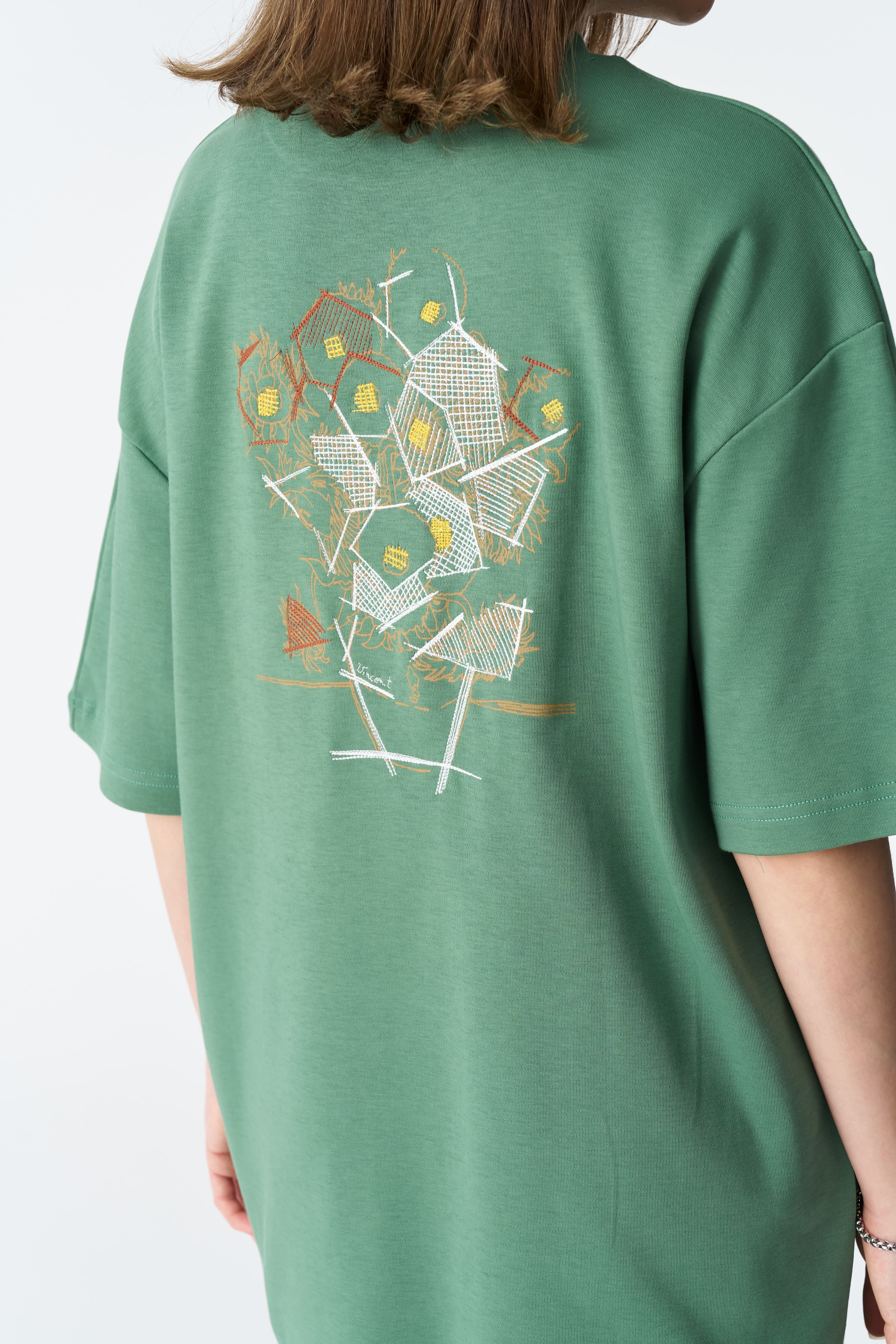 House of Vincent Nakışlı Unisex Tişört - Yeşil