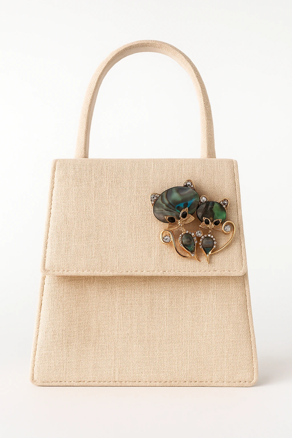 İkili Kedi Işıltısı Broş