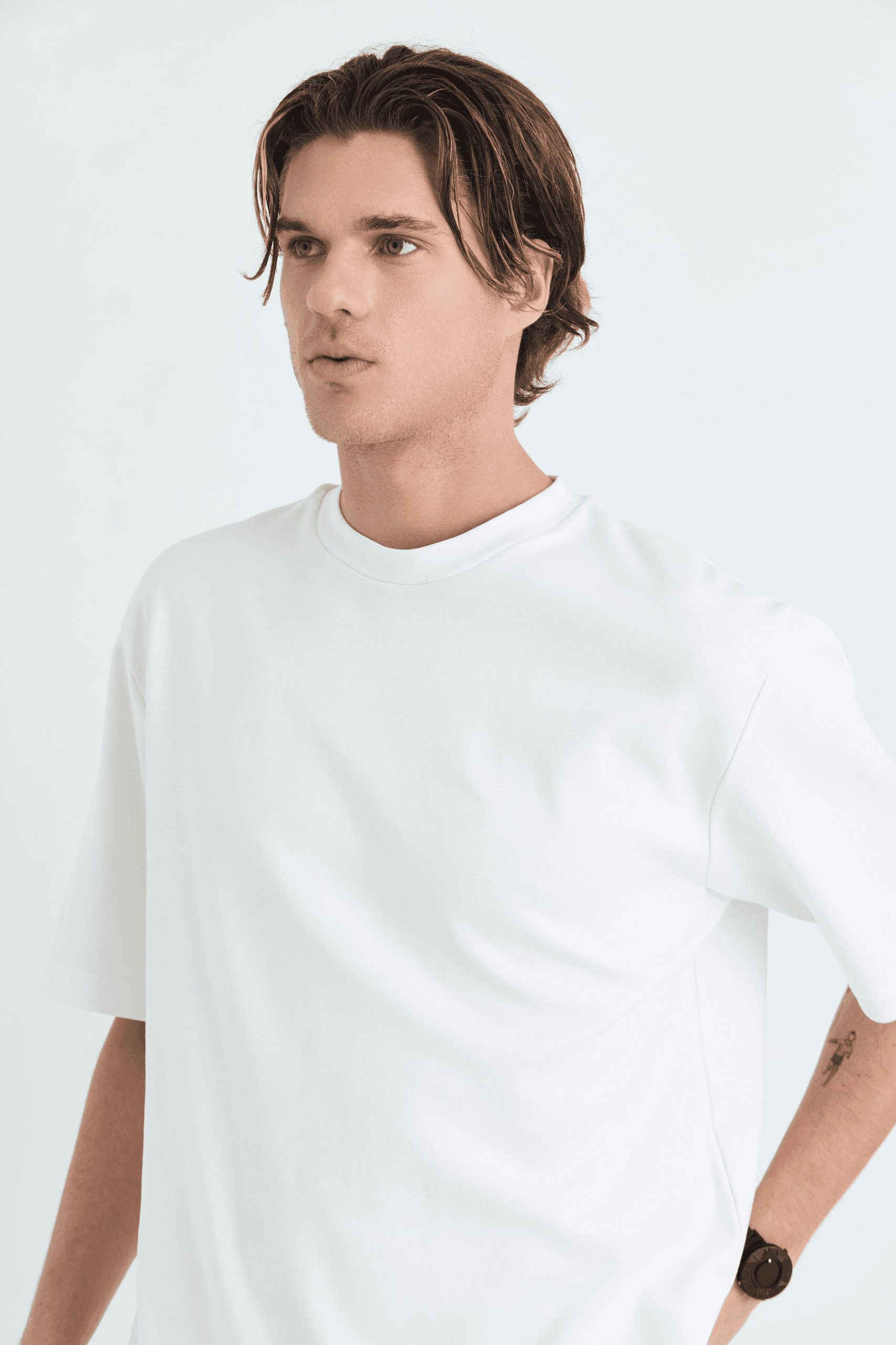 ADANESS Basic Oversize Unisex Tişört - Beyaz