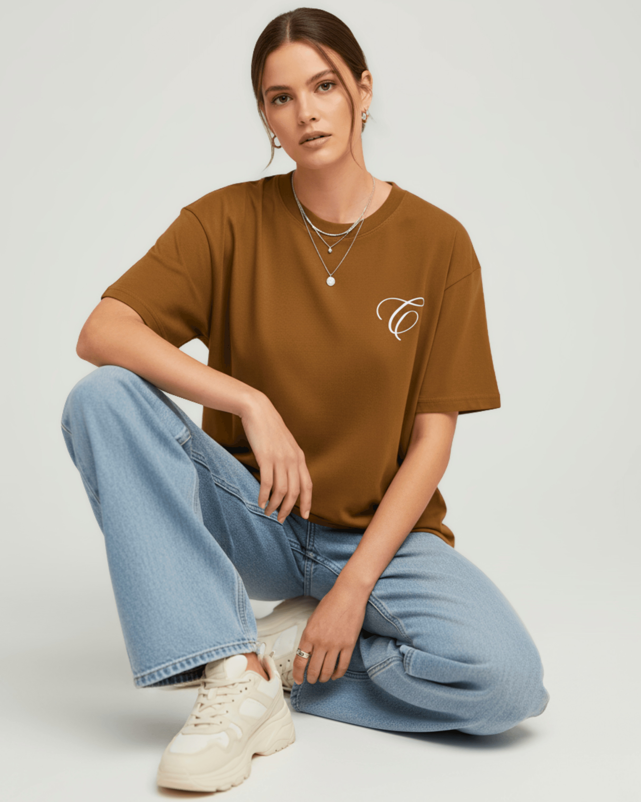 Inner Shift Nakışlı Oversize Unisex Tişört