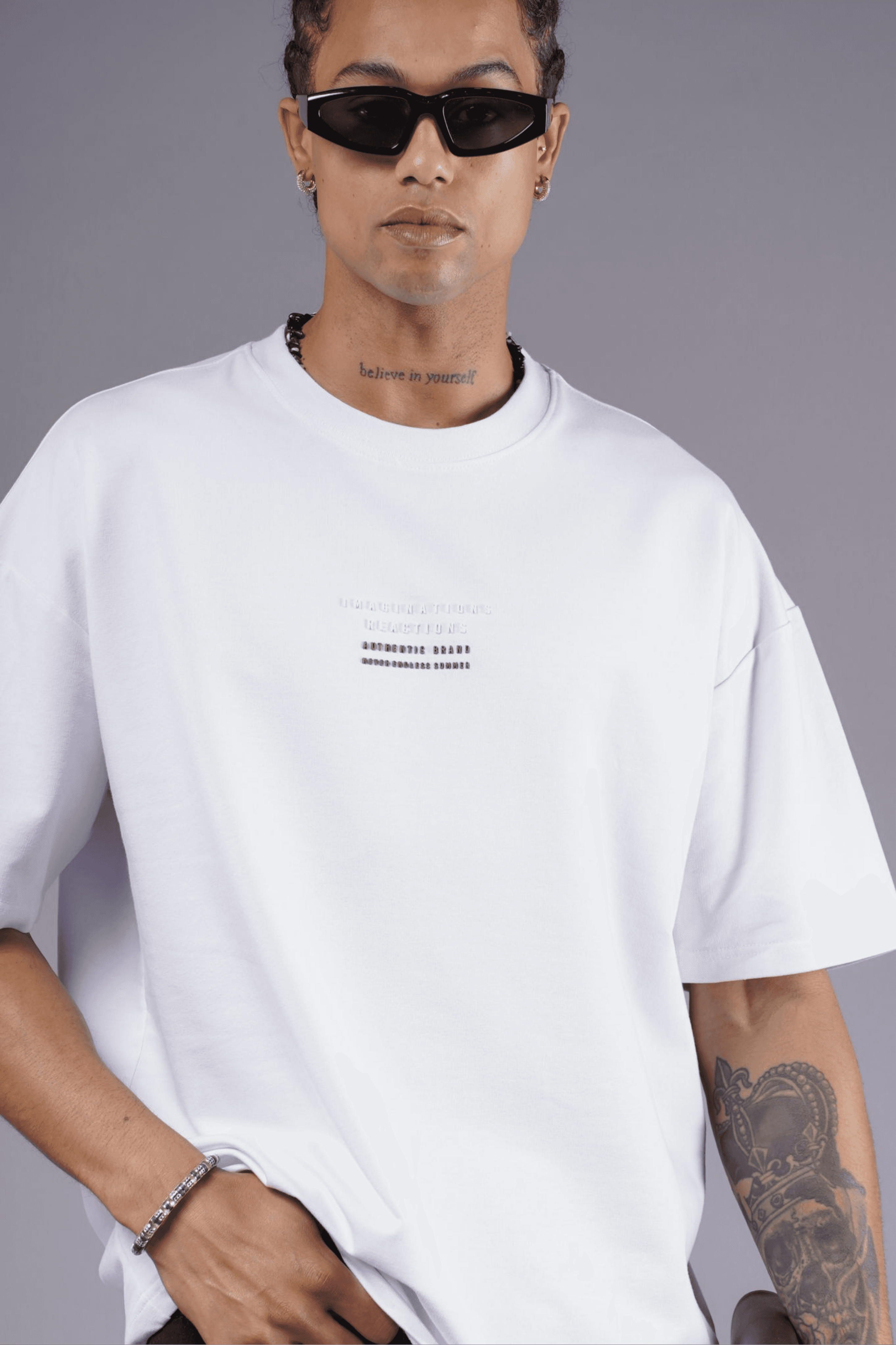 ADANESS Endless Imagination Oversize Unisex Tişört - Beyaz