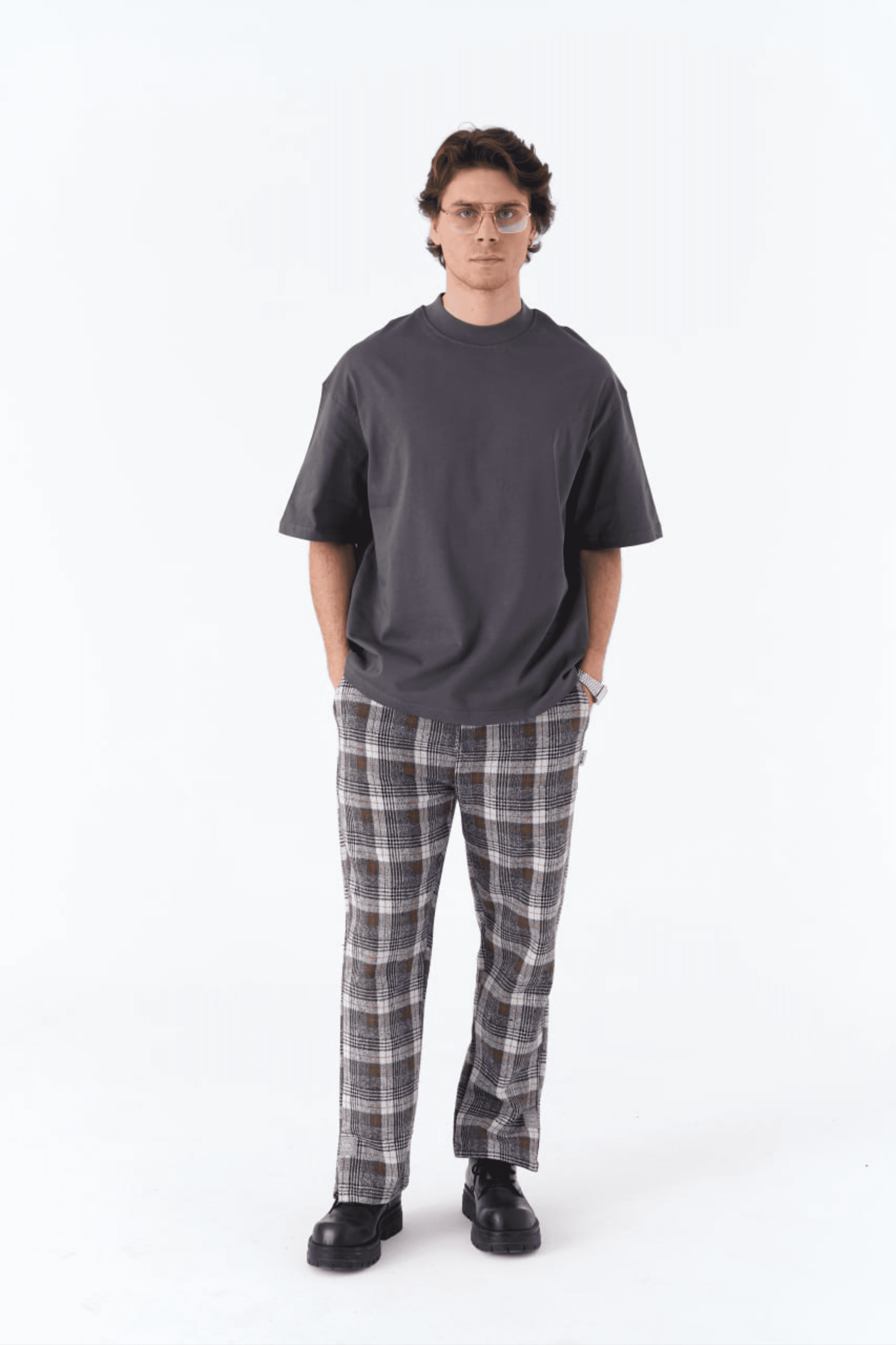 Basic Oversize Unisex Tişört | ADANESS  - Gri