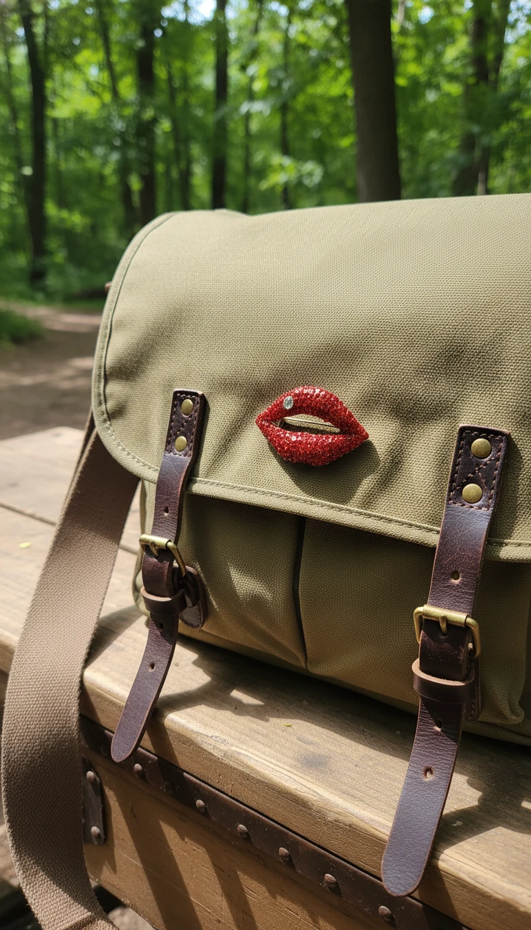 Kırmızı Kristal Taşlı Dudak Broş