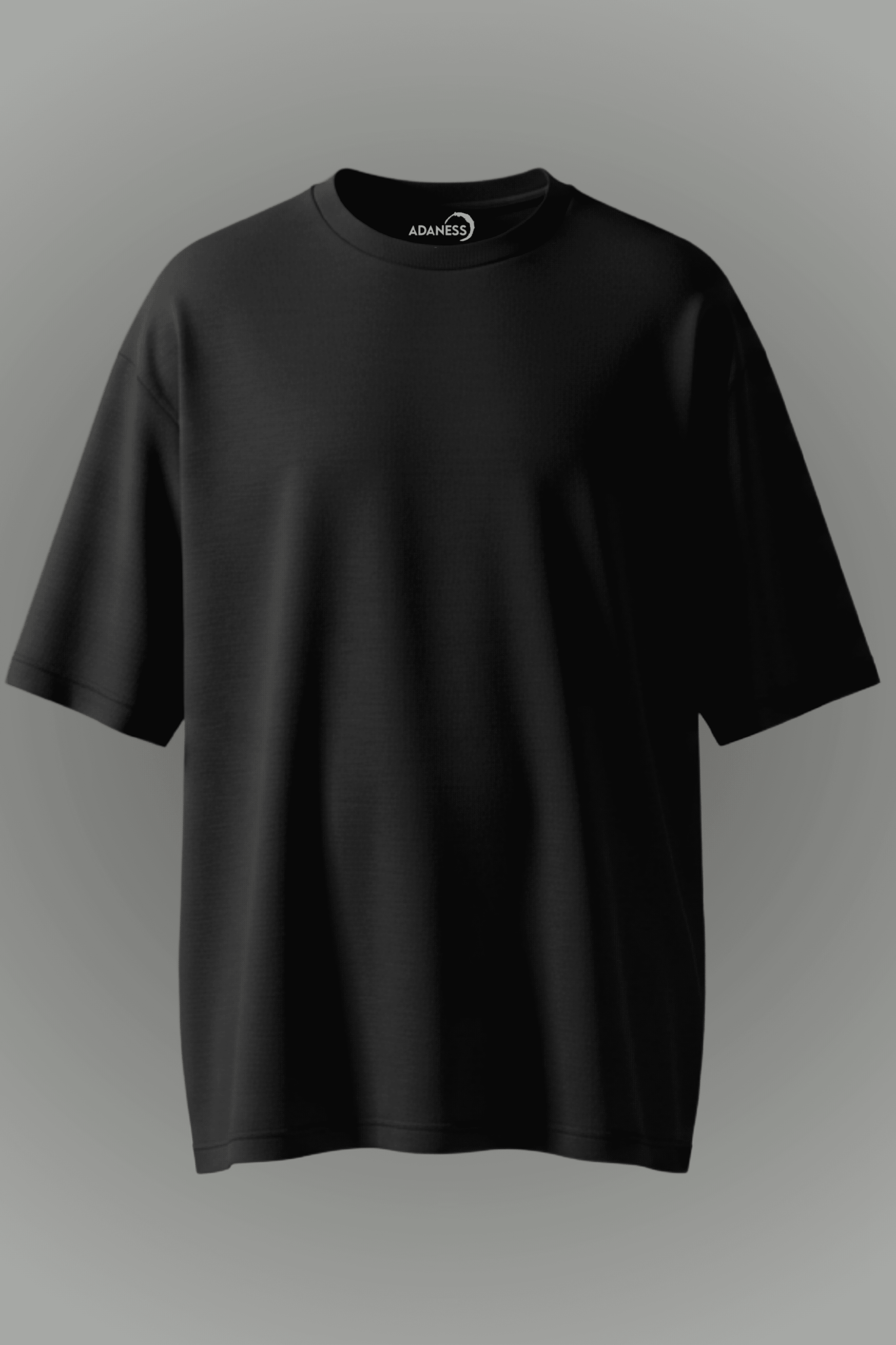Basic Tam Oversize Unisex Tişört | ADANESS - Siyah