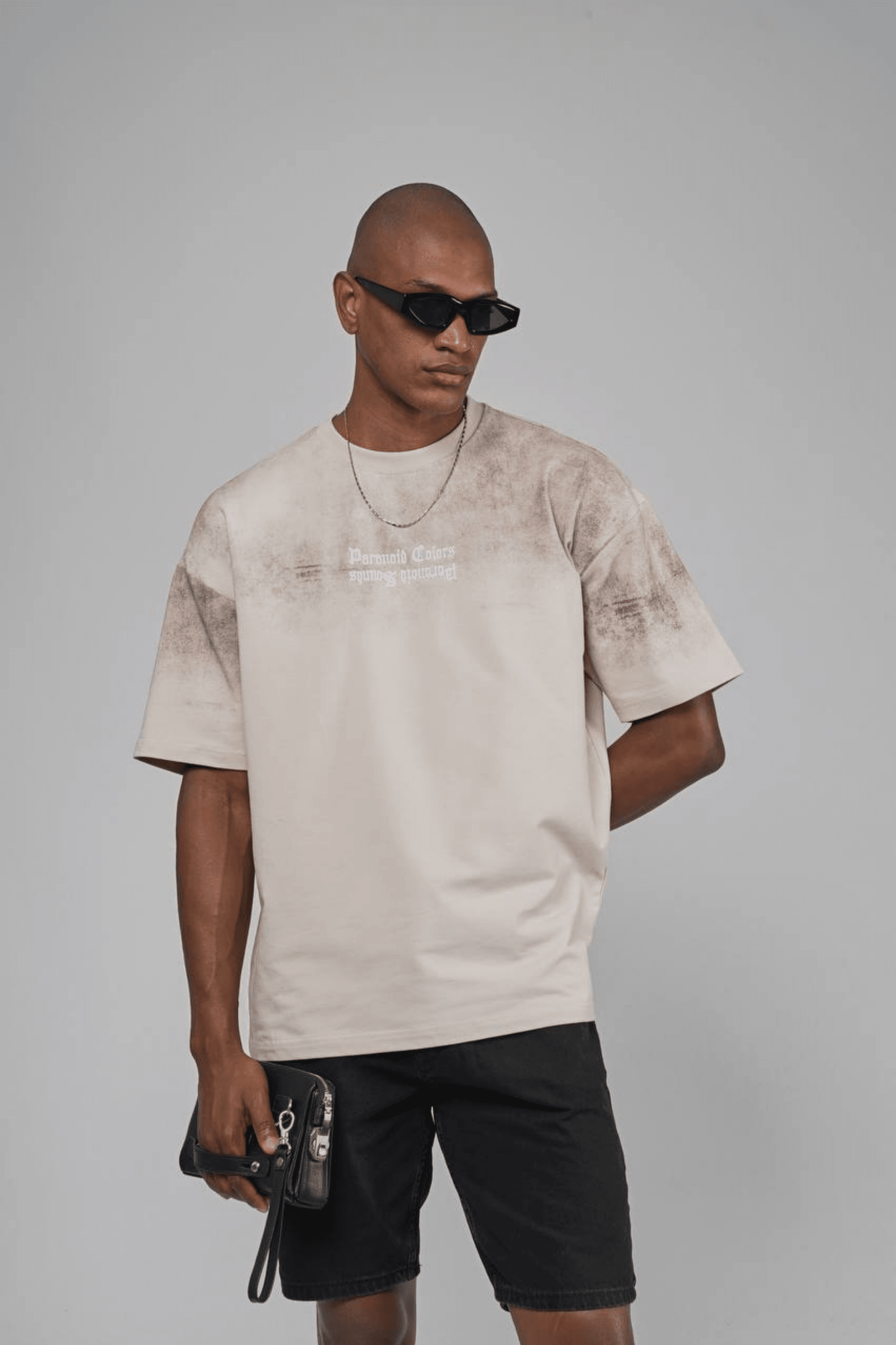Paranoid Edition Oversize Unisex Tişört | ADANESS - Bej