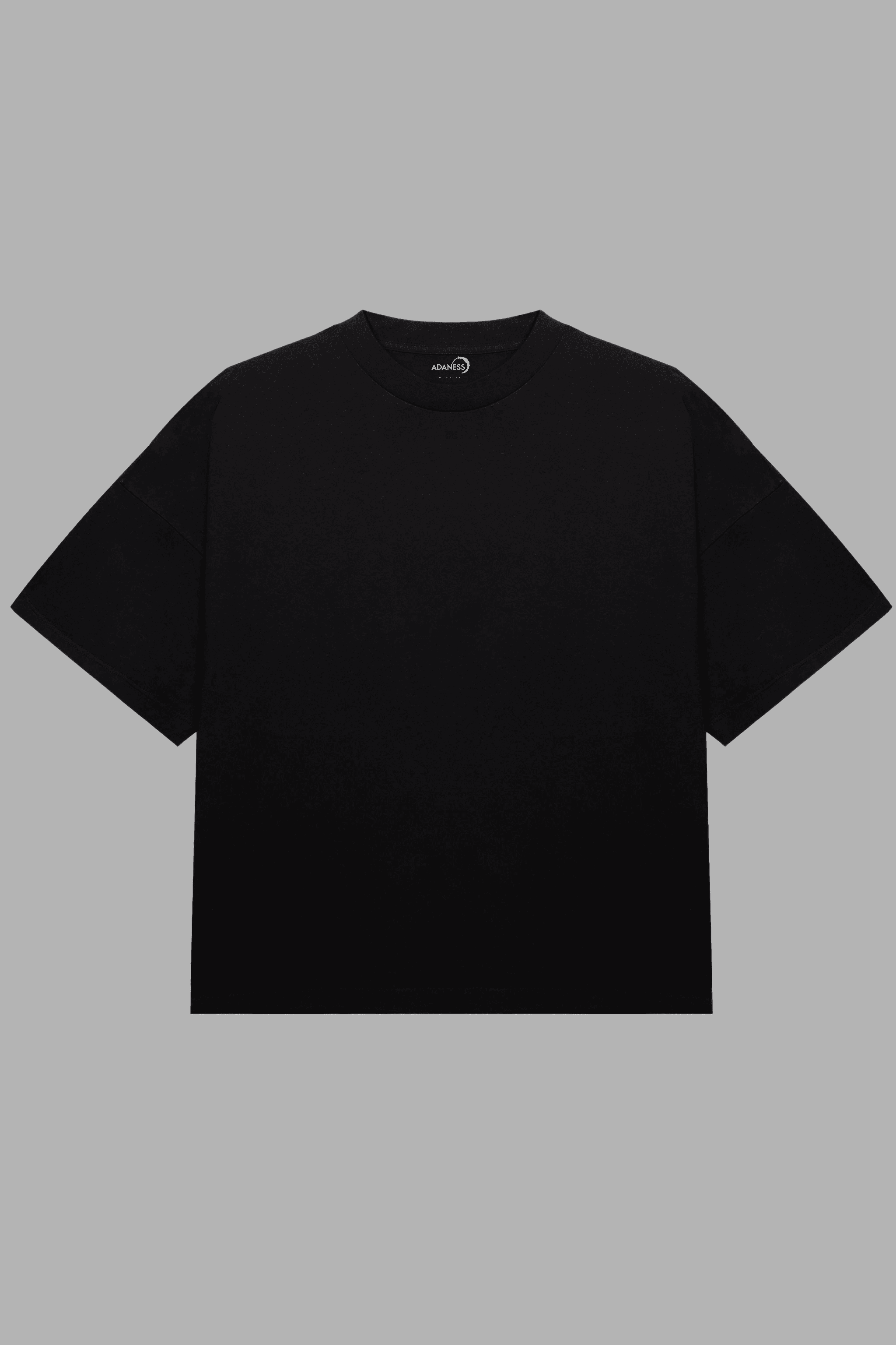Basic Tam Oversize Unisex Tişört | ADANESS - Siyah