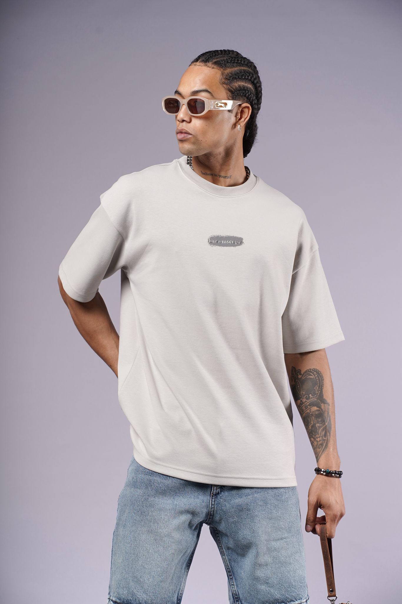 Dreamscape Oversize Unisex Tişört | ADANESS - Beyaz