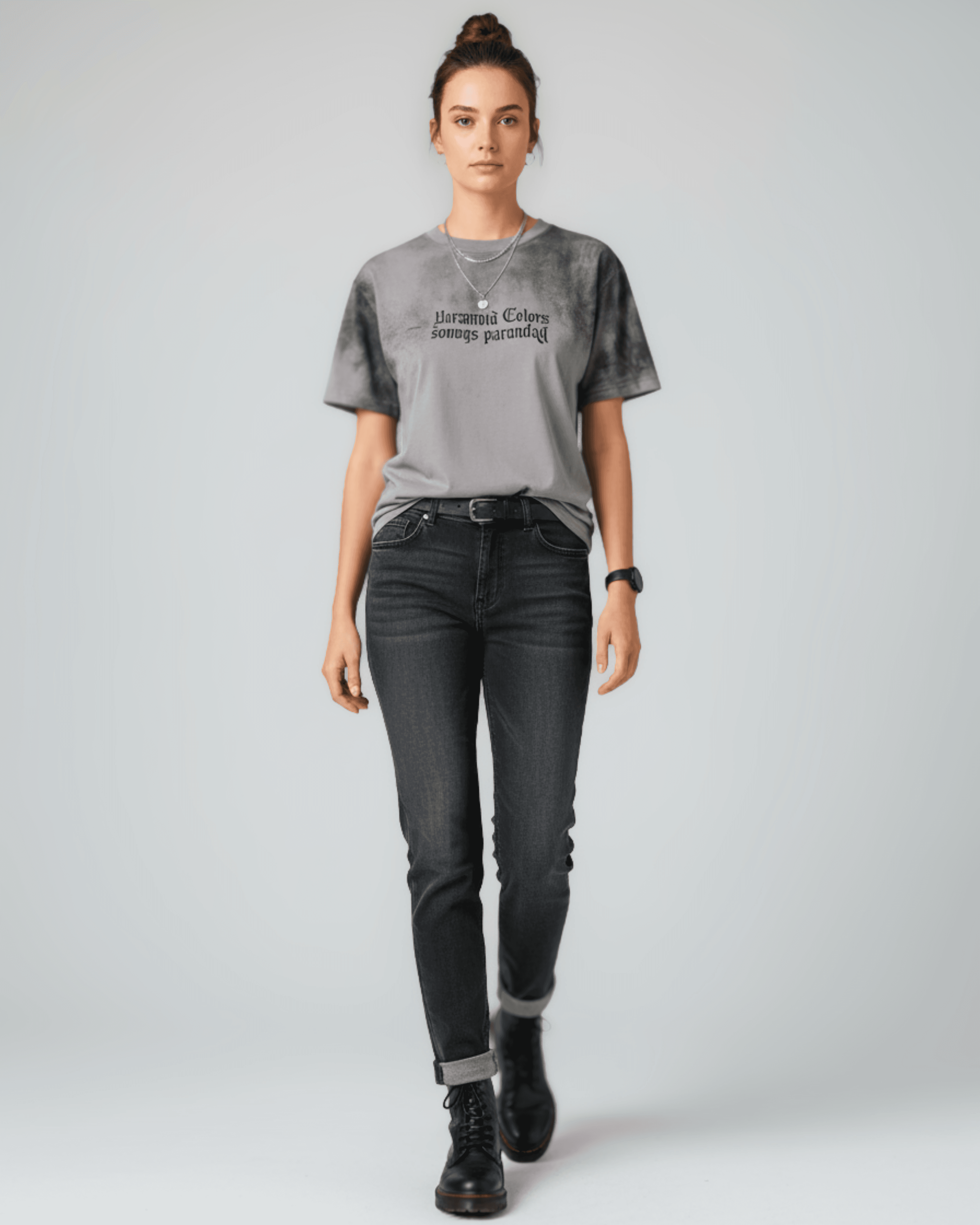 Paranoid Edition Oversize Unisex Tişört - Taş