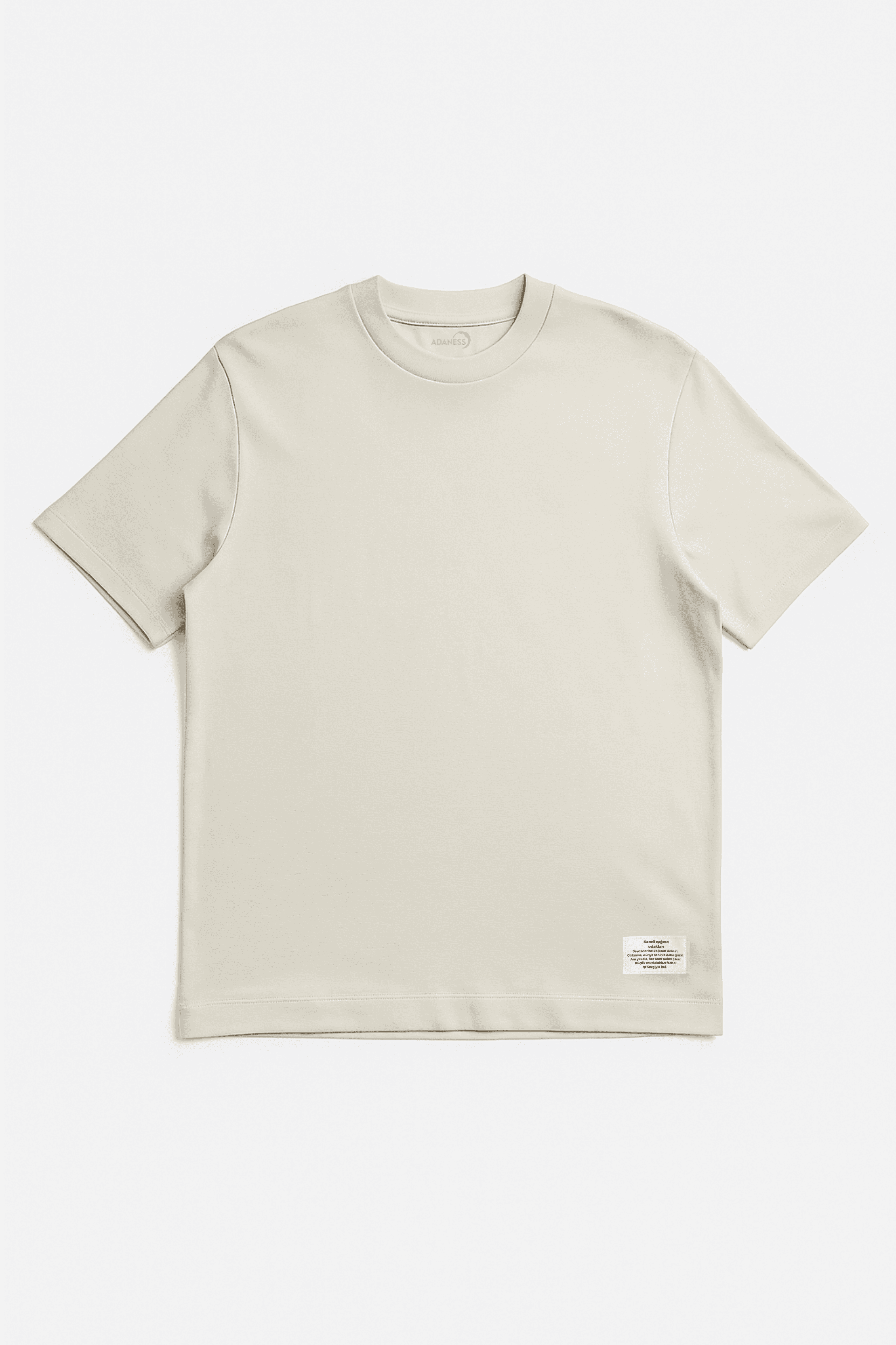 ADANESS Basic Oversize Unisex Tişört - Krem