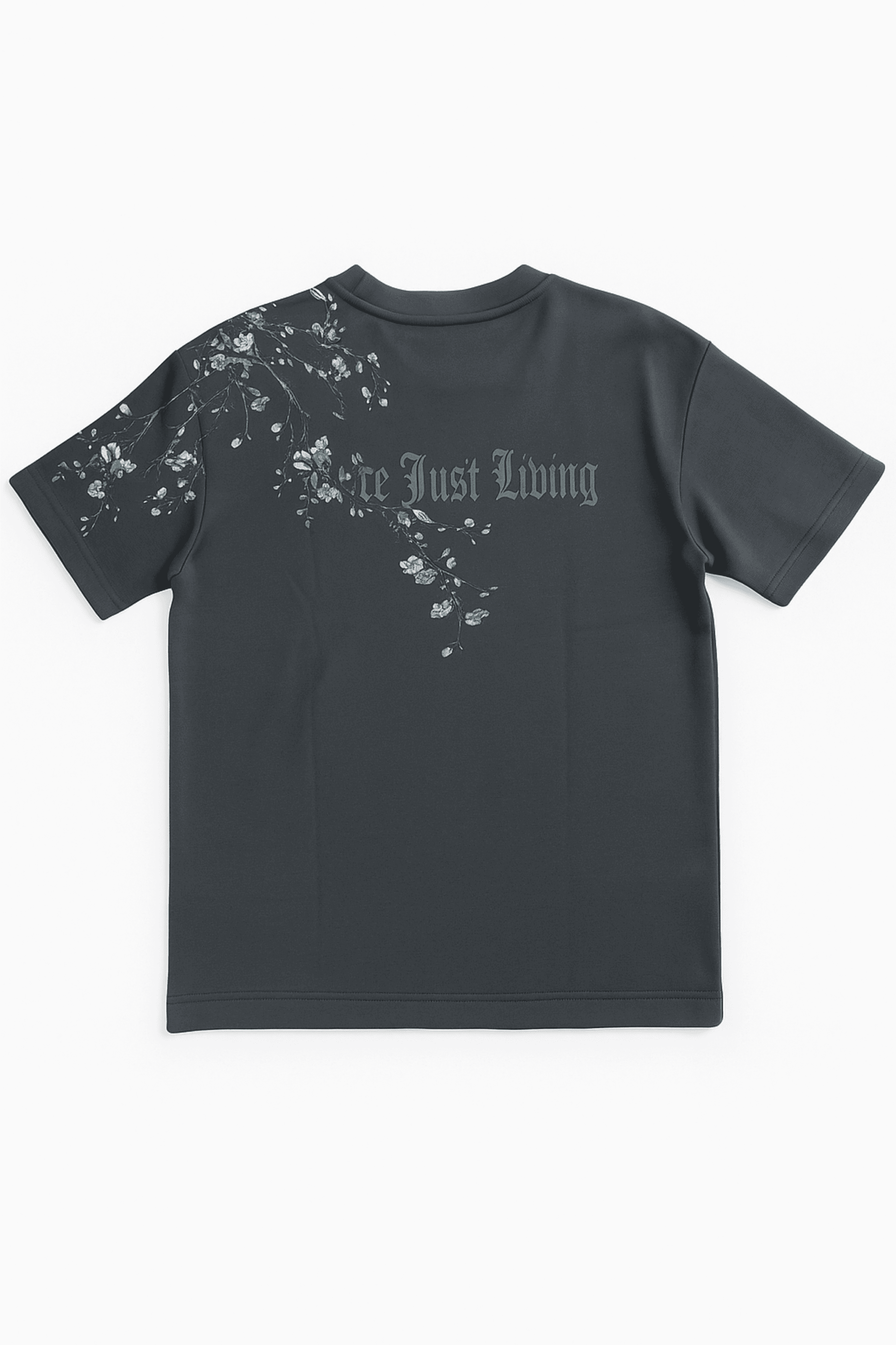 ADANESS We're Just Living Çiçek Desen Nakışlı Unisex Tişört