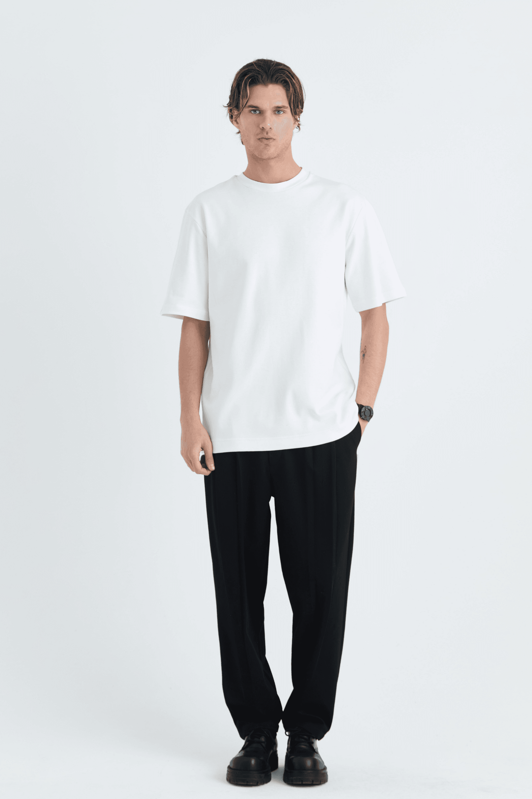 Basic Oversize Unisex Tişört | ADANESS  - Beyaz