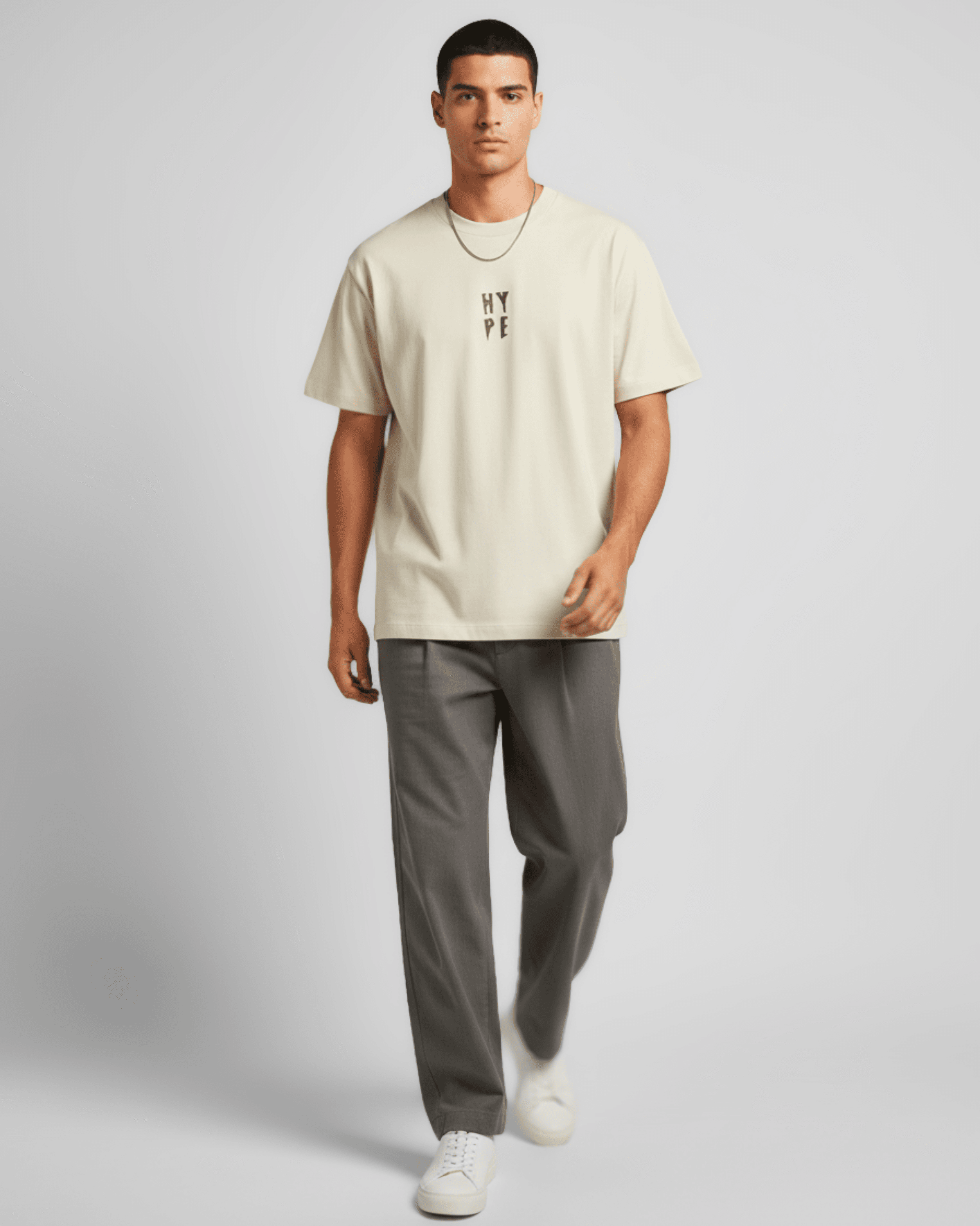 Hype Nakışlı Oversize Unisex Tişört