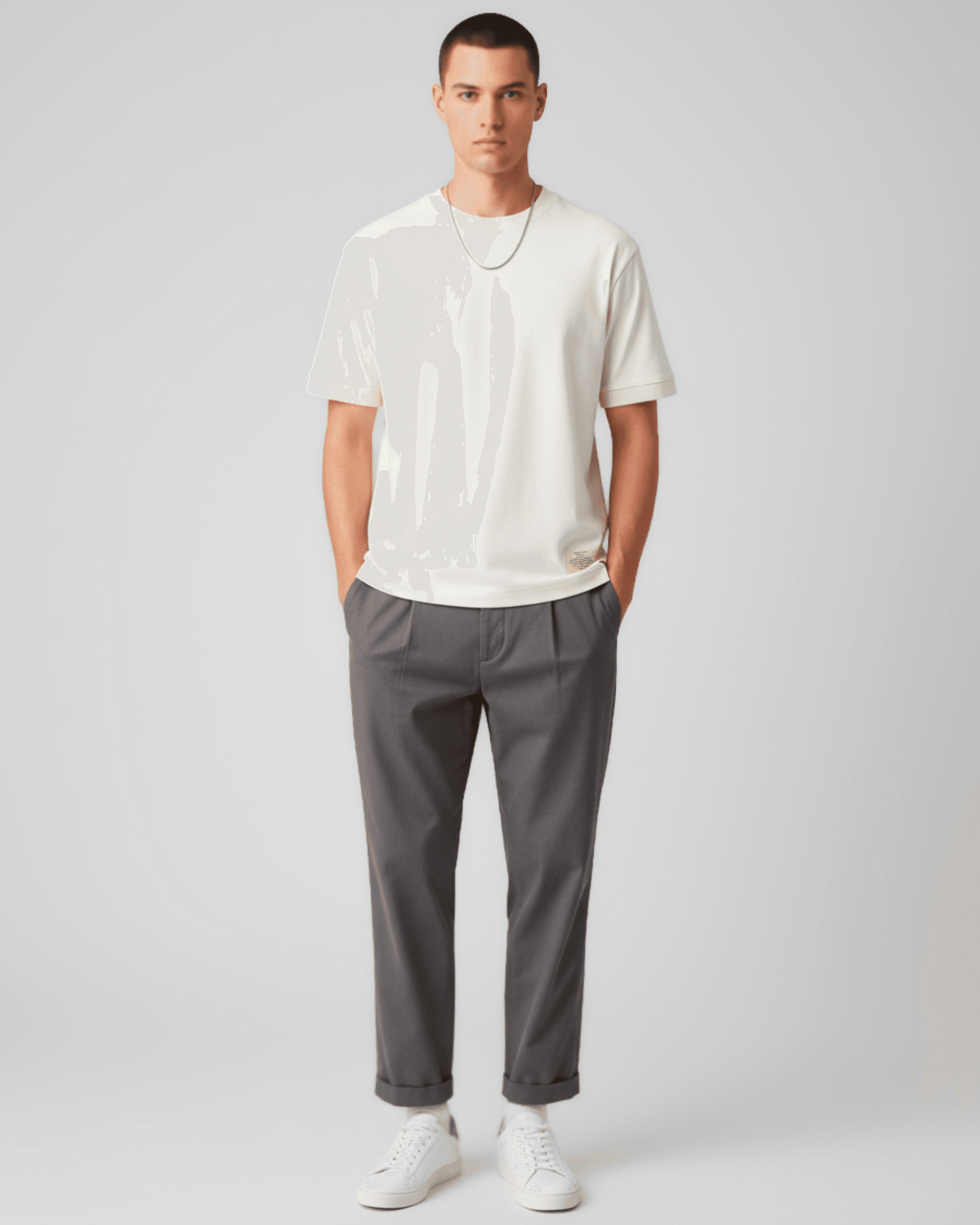 Pamuklu Basic Bisiklet Yaka Yarım Oversize Unisex Tişört
