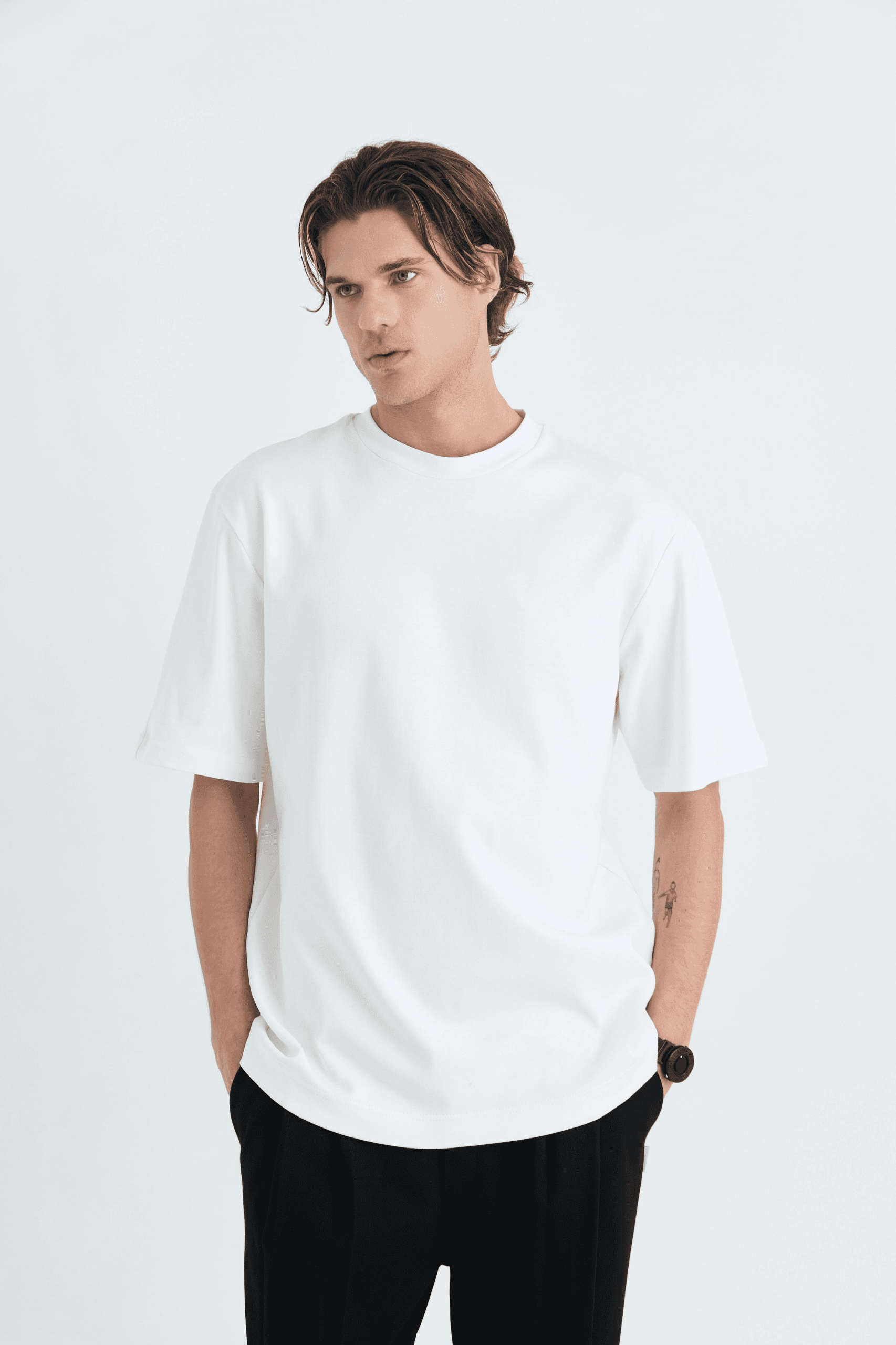 Basic Oversize Unisex Tişört | ADANESS  - Beyaz