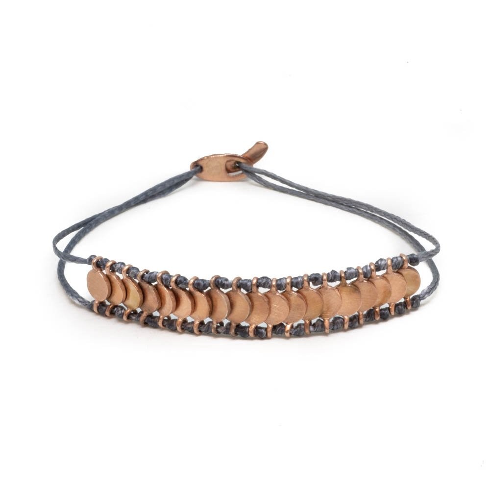 Fersknit - Unisex Rose Gold-Plated Silver Coin Knotted Bracelet