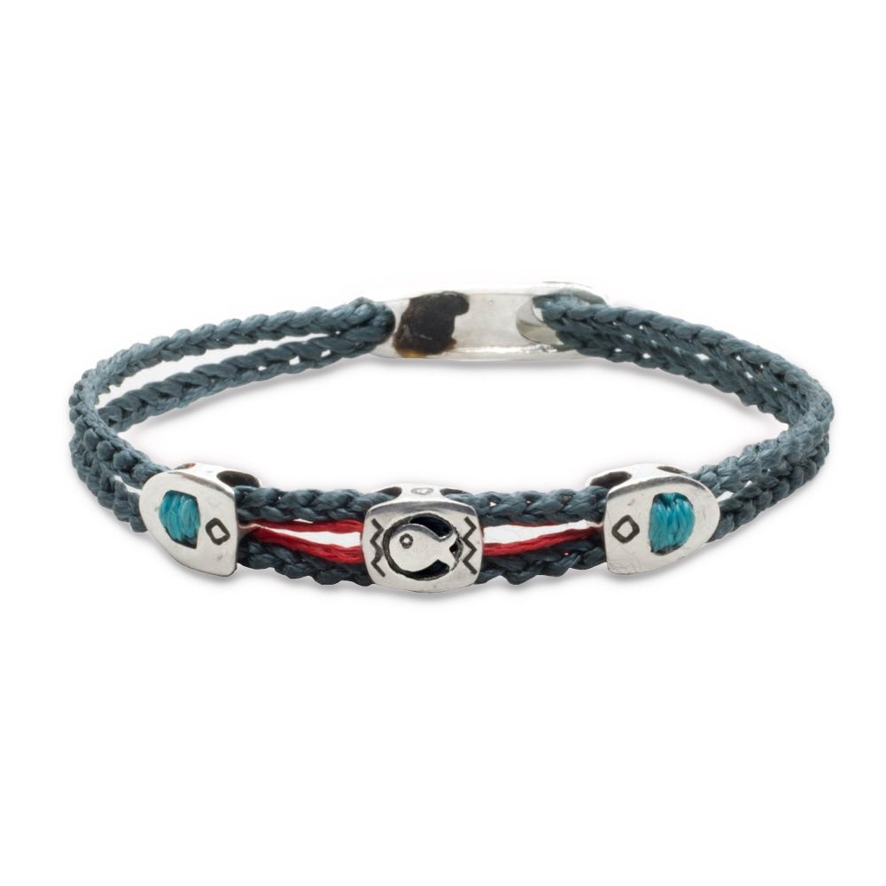 Fersknit - Unisex Double Row Silver Harmony Bracelet .