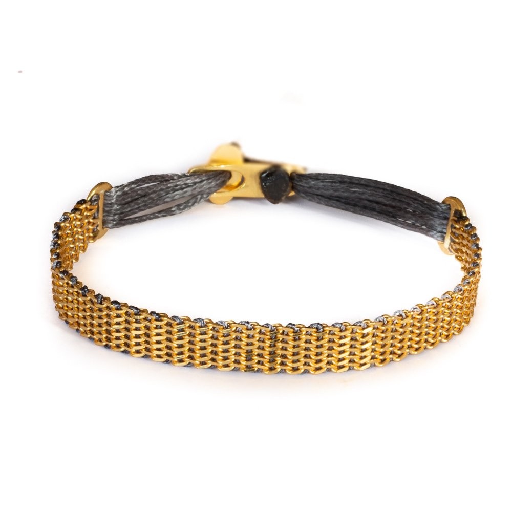 Fersknit - Unisex Gold-Plated Silver Knitted Chain Bracelet