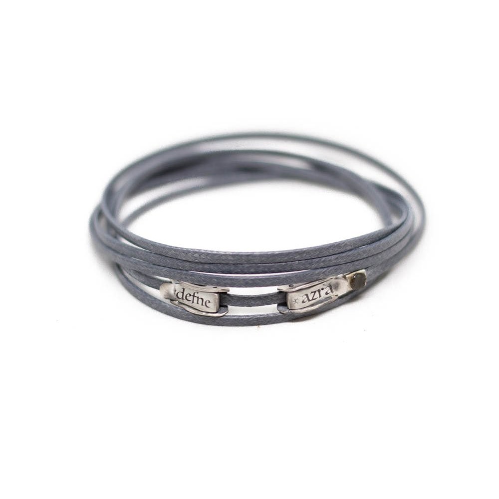 Fersknit - Unisex Silver Buckle Personalized Wrapped Bracelet