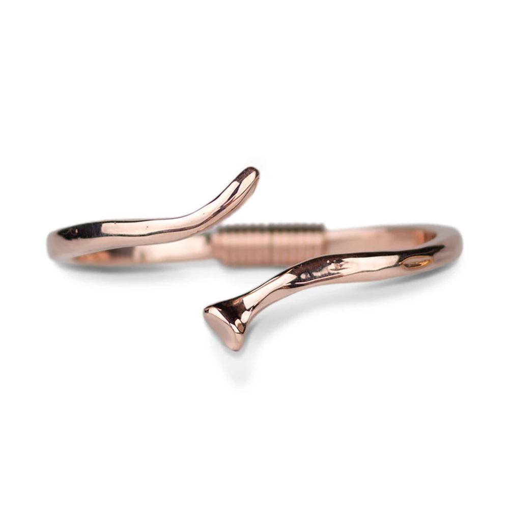 Fersknit - Gümüş Yaylı Helezonik Kelepçe Unisex - ROSE