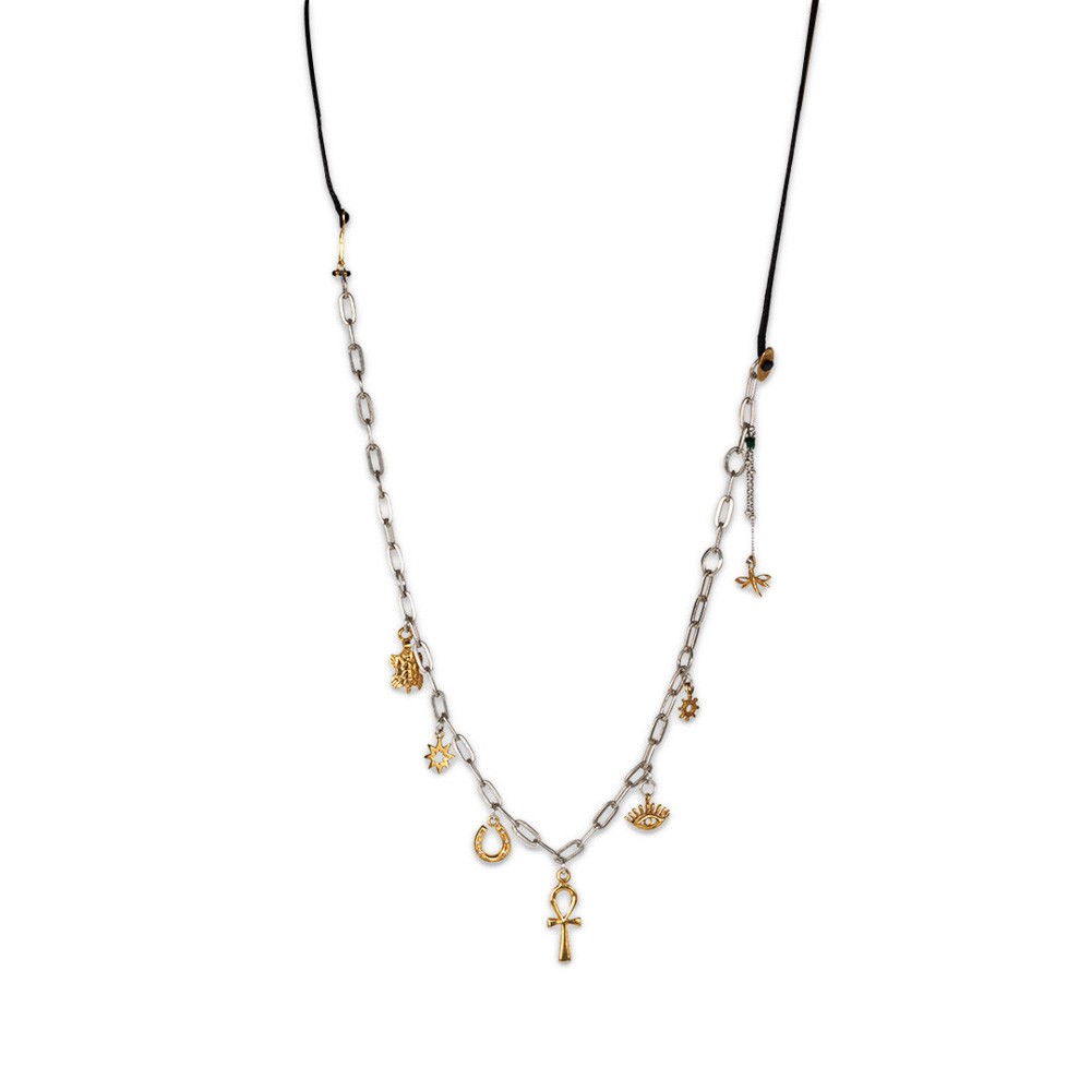 Fersknit - Gold-Plated Silver Charm Necklace