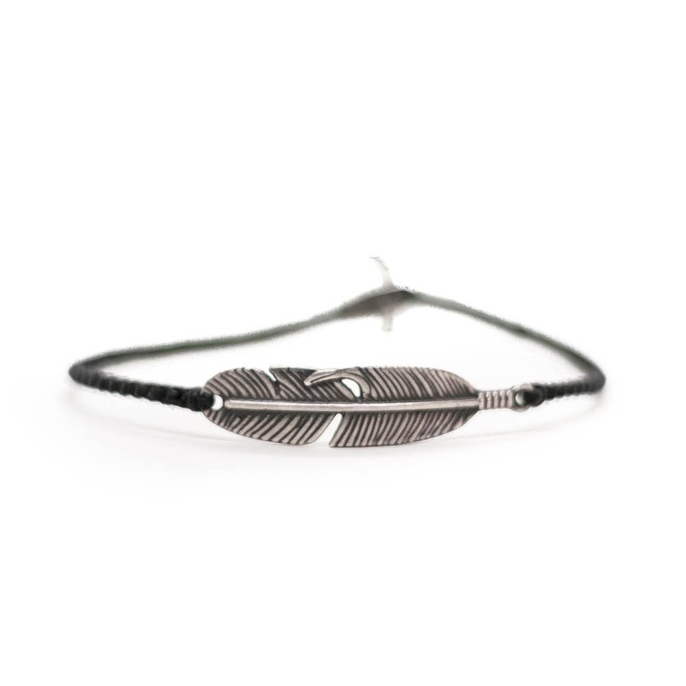 Fersknit - Unisex Silver Feather Bracelet