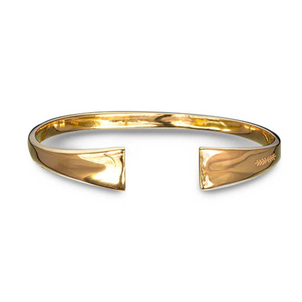 Fersknit - Unisex Oversize Gold-Plated Silver Cuff Bracelet with Spica Symbol