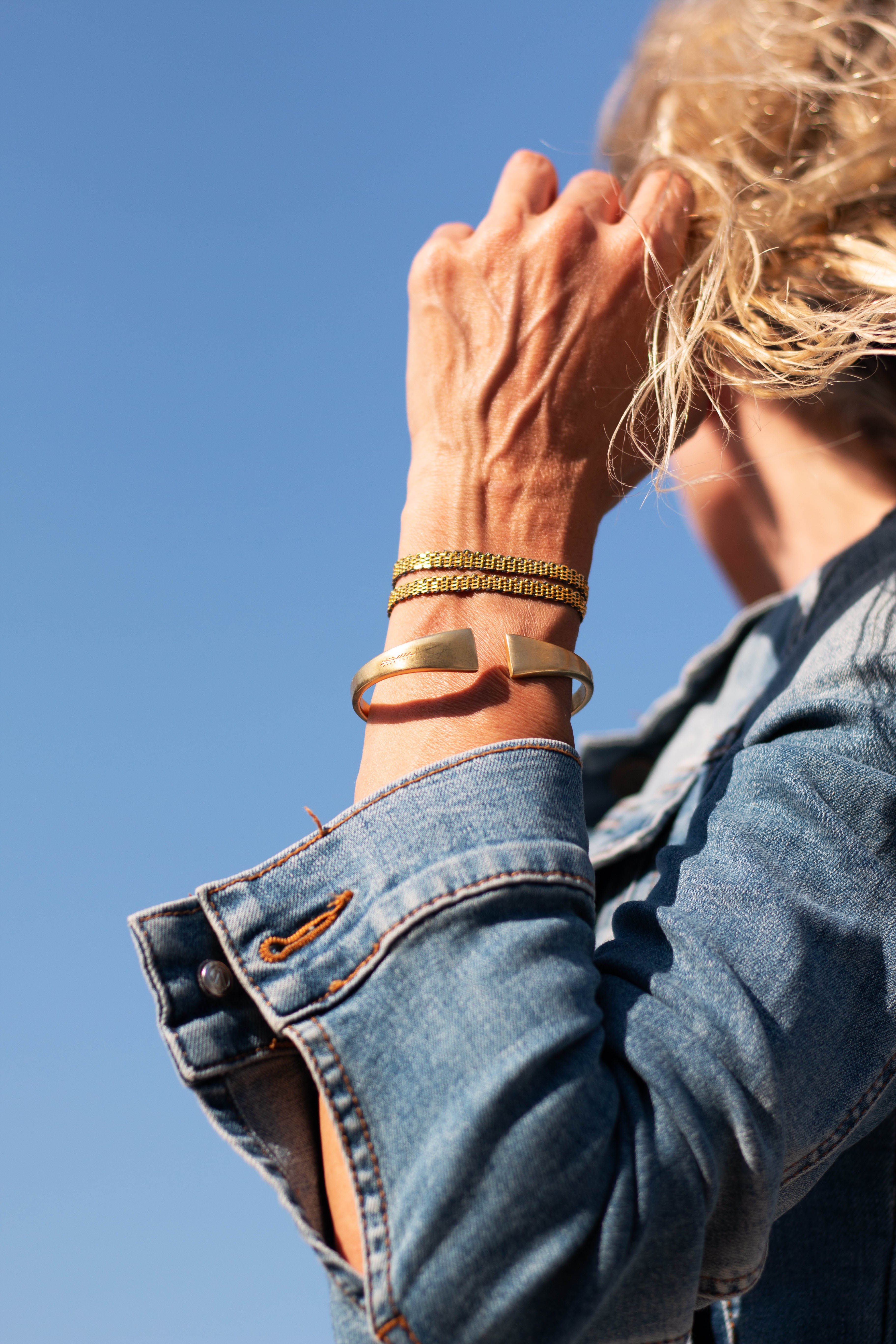 Fersknit - Gold-Plated Silver Knitted Chain Necklace