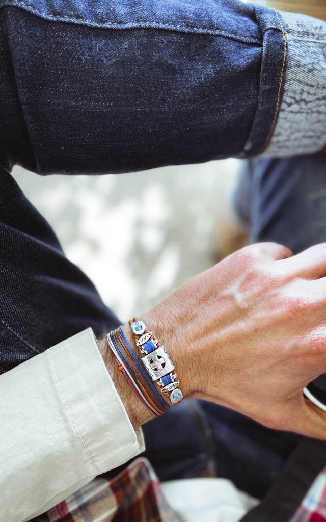 Fersknit - Unisex Double Row Silver Strong Belief Bracelet