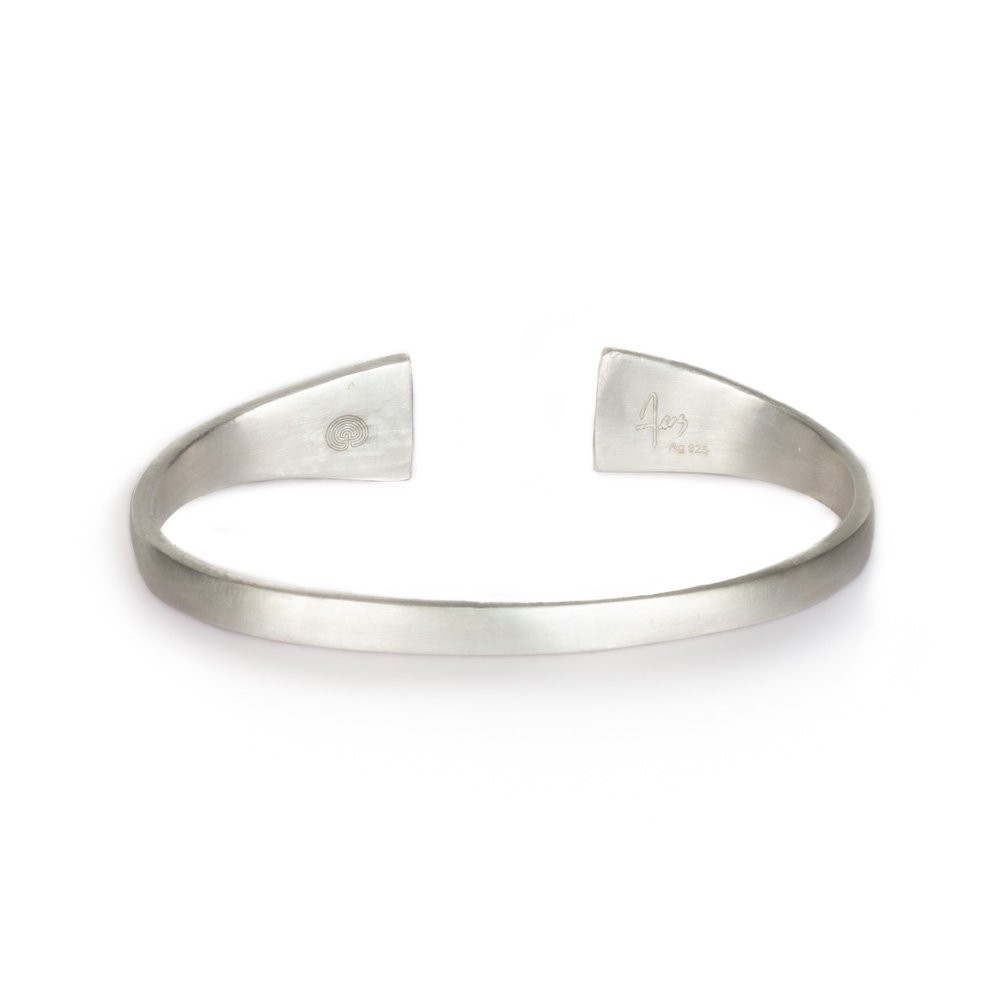 Fersknit - Unisex Oversize Silver Cuff Bracelet with Spica Symbol