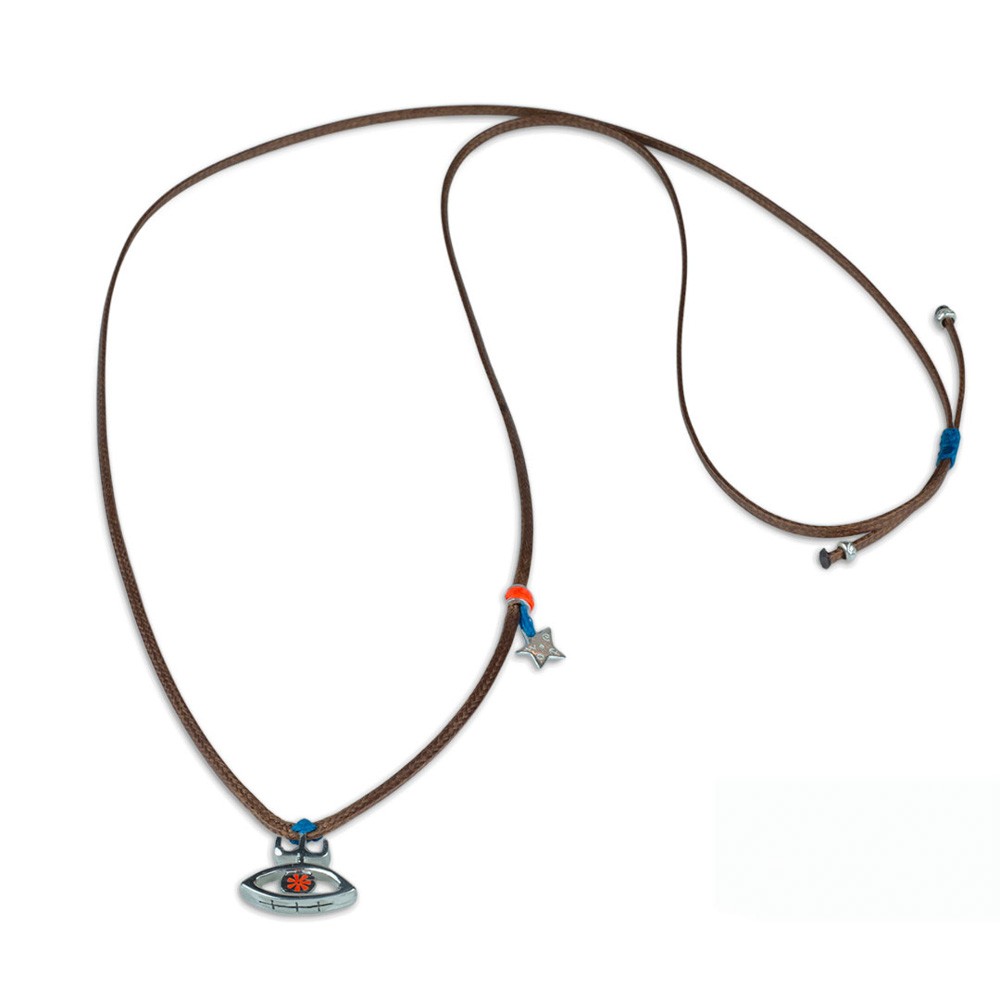 Fersknit - Silver Enamel with Horus Eye Necklace