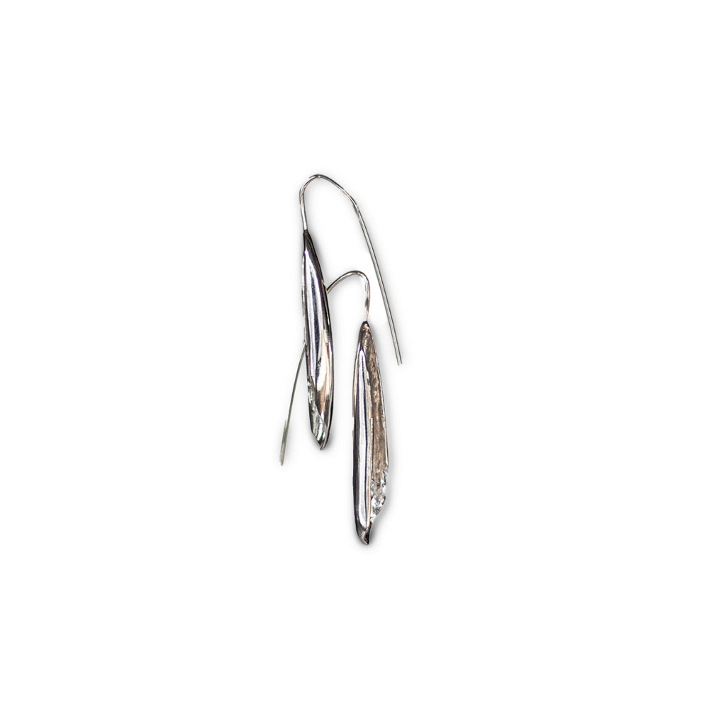 Fersknit - Silver Olive Leaf Earring