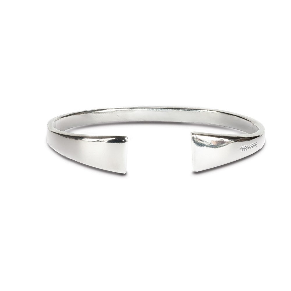 Fersknit - Unisex Oversize Silver Cuff Bracelet with Spica Symbol