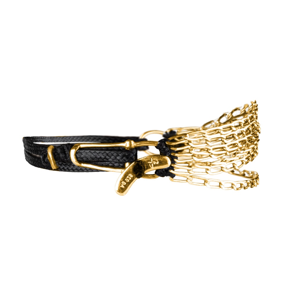 Fersknit - Gümüş 7 Sıra Zincirli Bileklik Unisex - GOLD