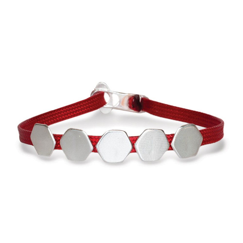 Fersknit - Unisex Silver Honeycomb Bracelet