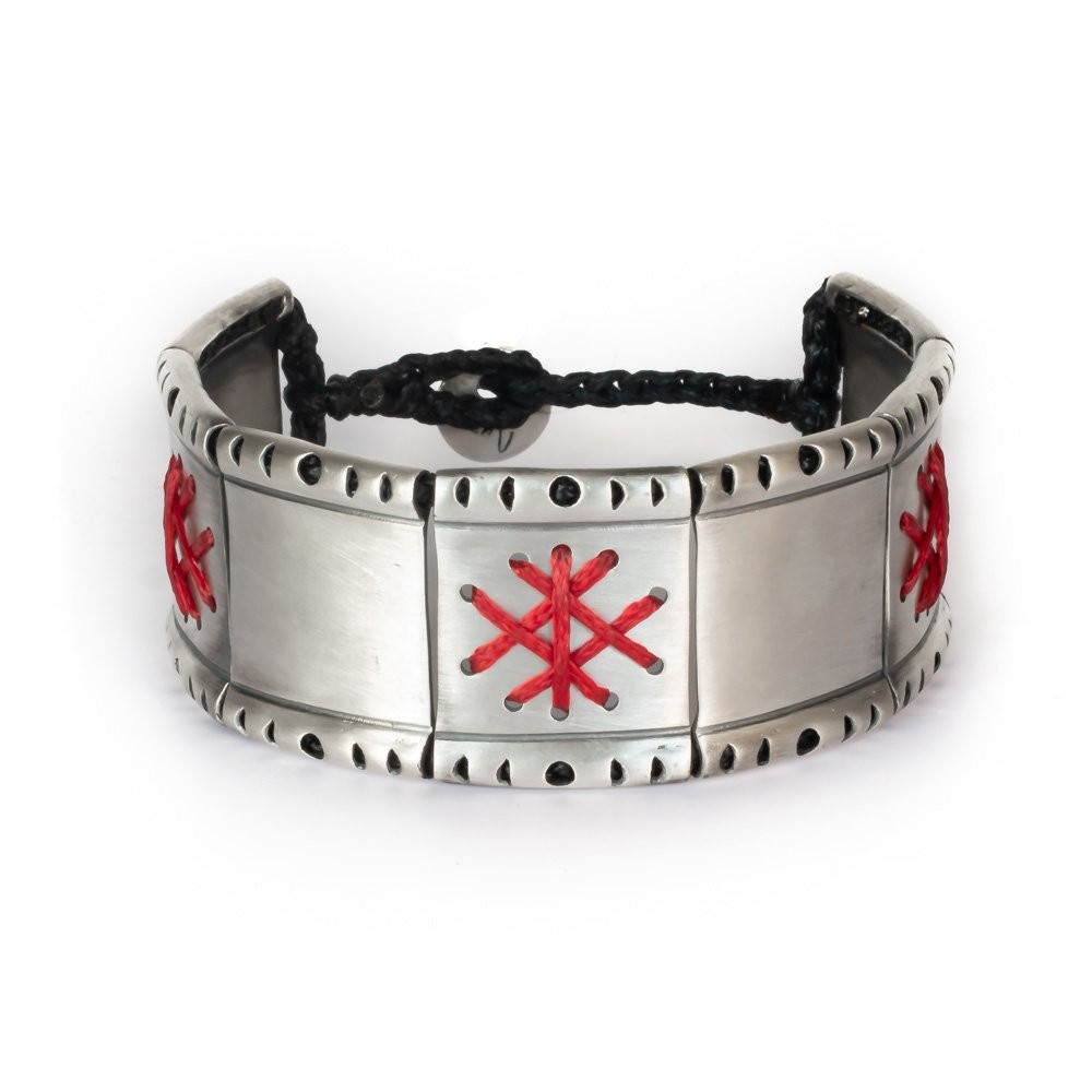 Fersknit - Unisex Silver Viking Symbol Bangle Bracelet