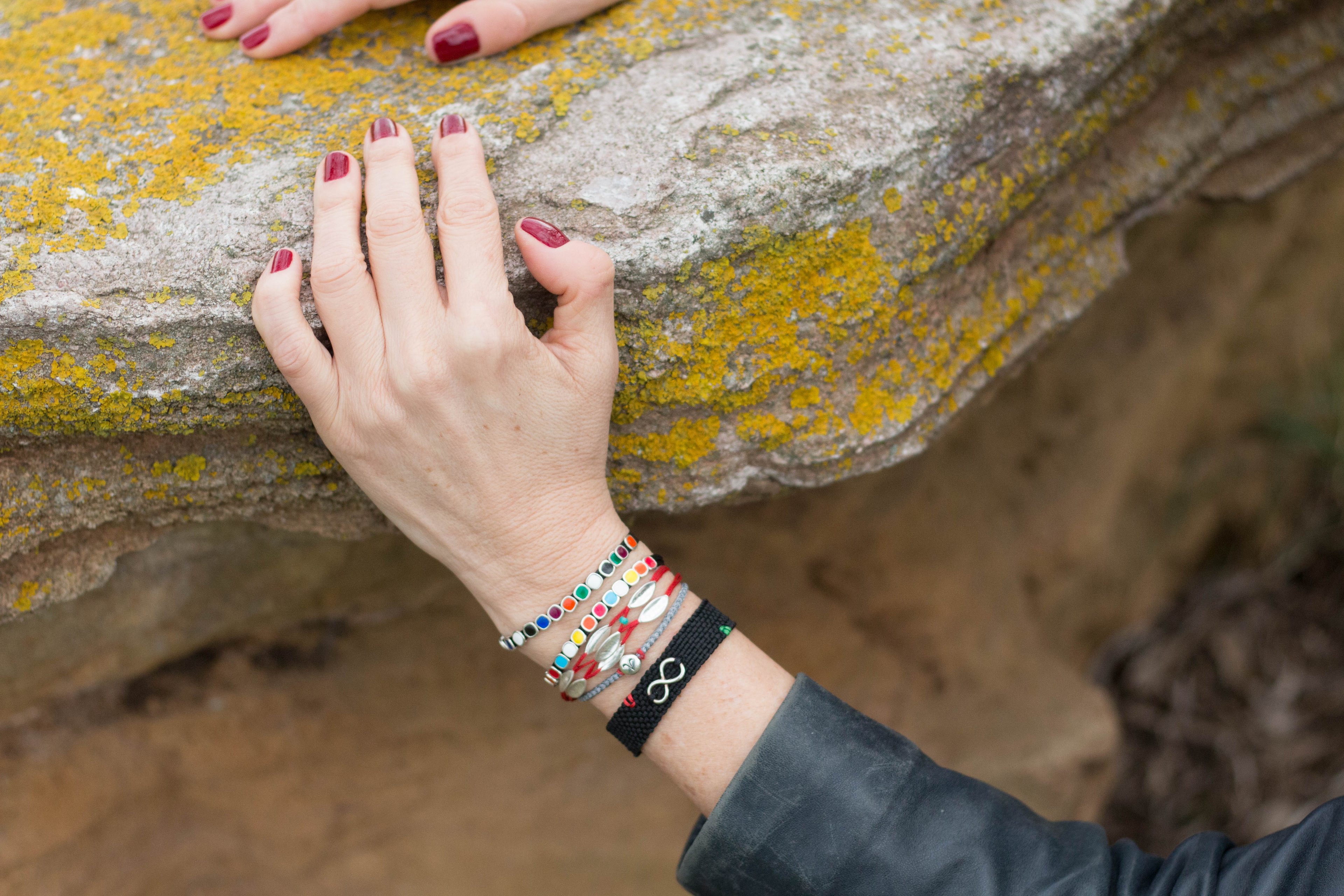 Fersknit - Unisex 5 Colors Silver Square Bracelet with Enamel