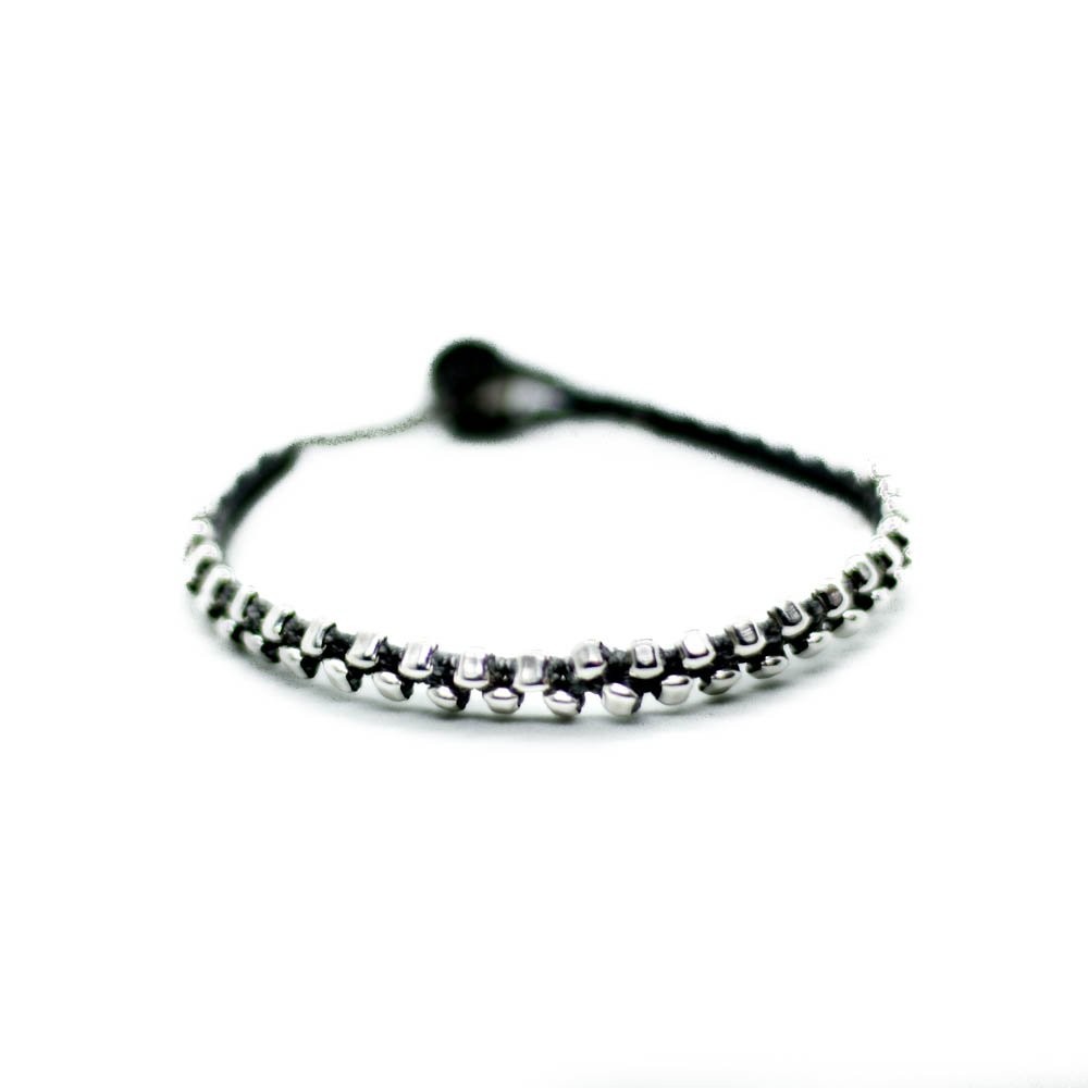 Fersknit - Unisex Multi Silver Macrame Bracelet and Anklet
