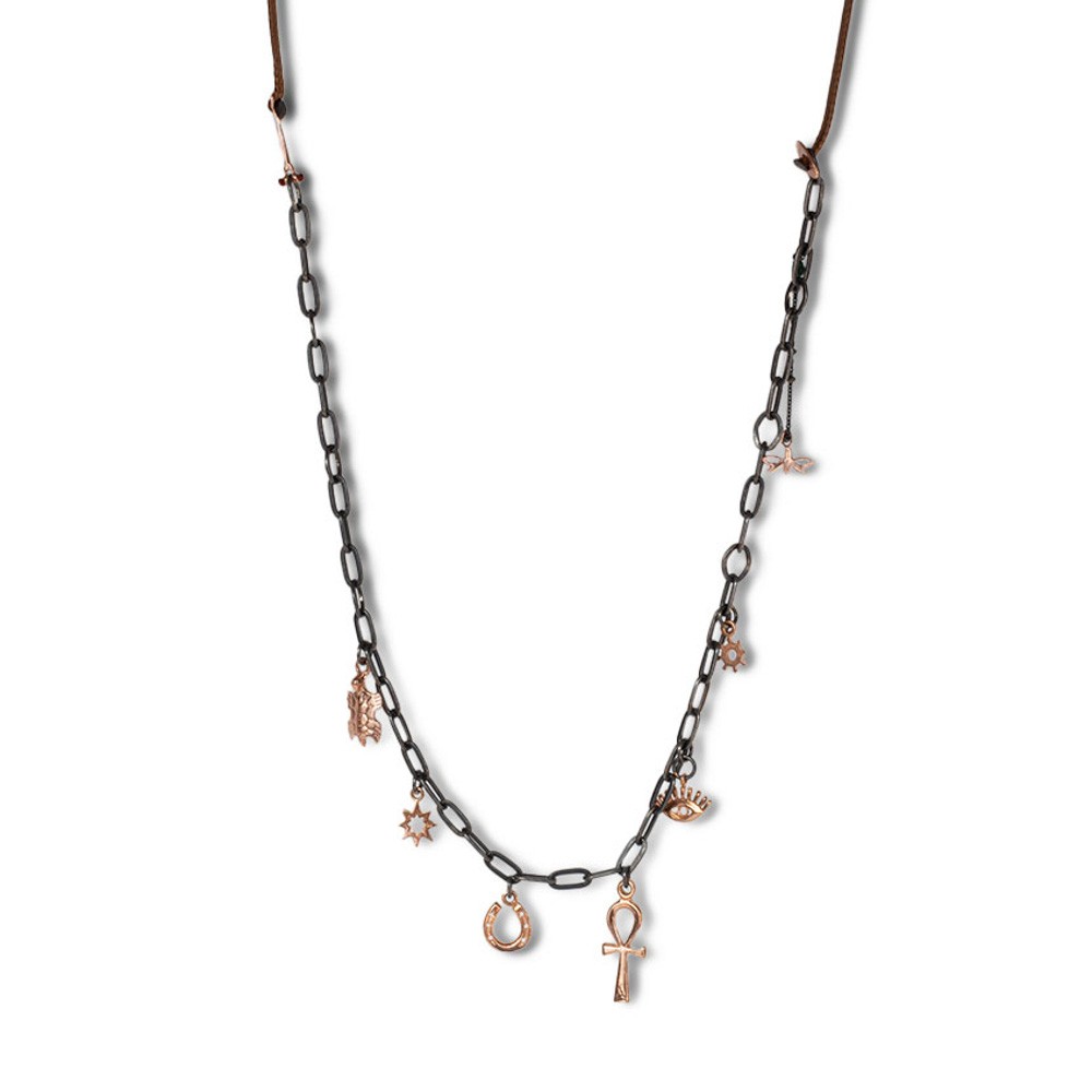 Fersknit - Rose Gold-Plated Silver Charm Necklace