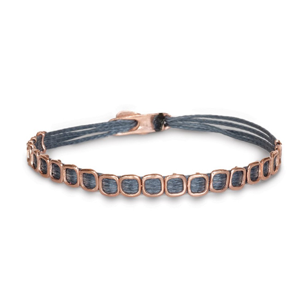 Fersknit - Unisex Rose Gold-Plated Silver Bracelet with Mini Squares